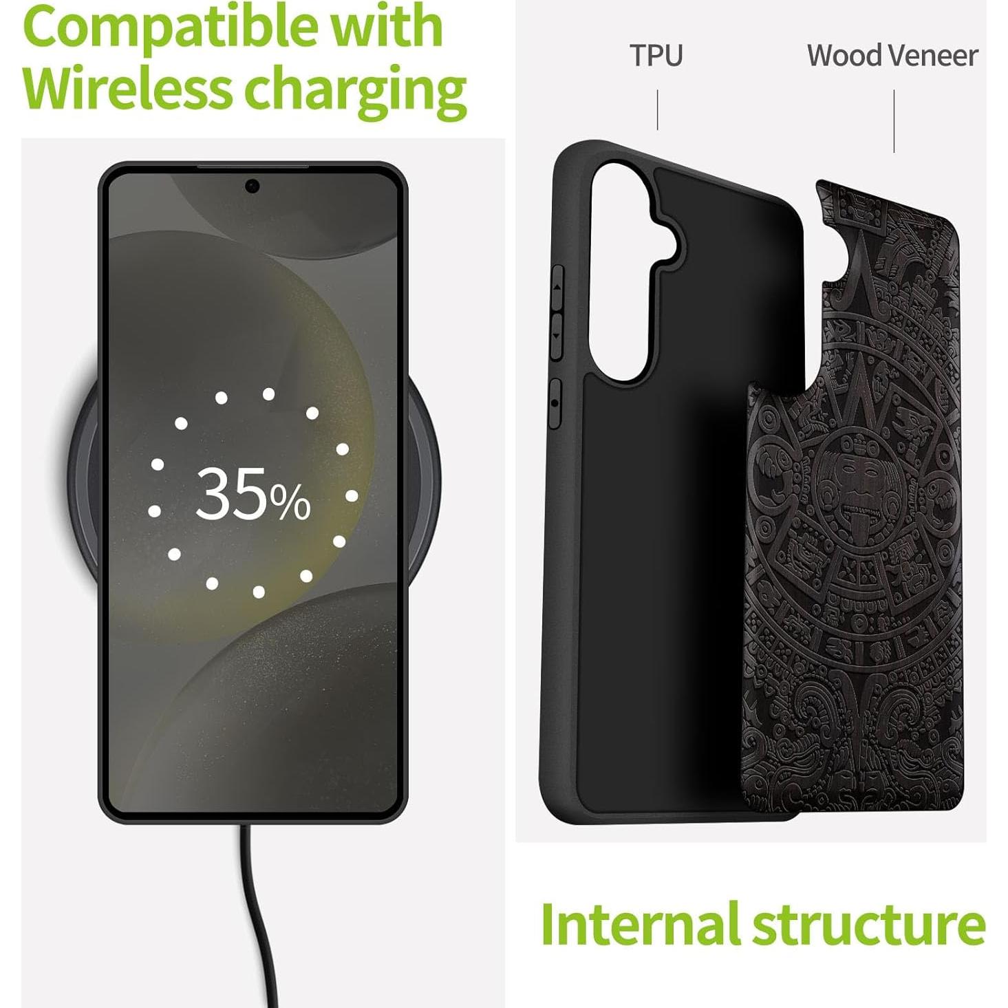 Funda Protectora Carveit para Samsung Galaxy S25 - Madera Natural