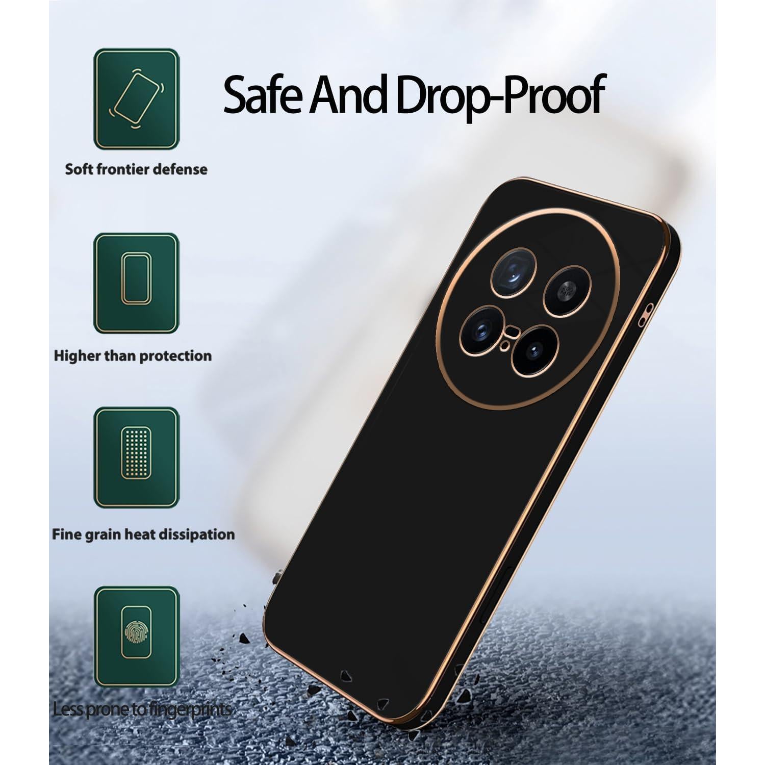 Funda de Silicona TPU para Vivo X200 Pro - Protección Total Negra