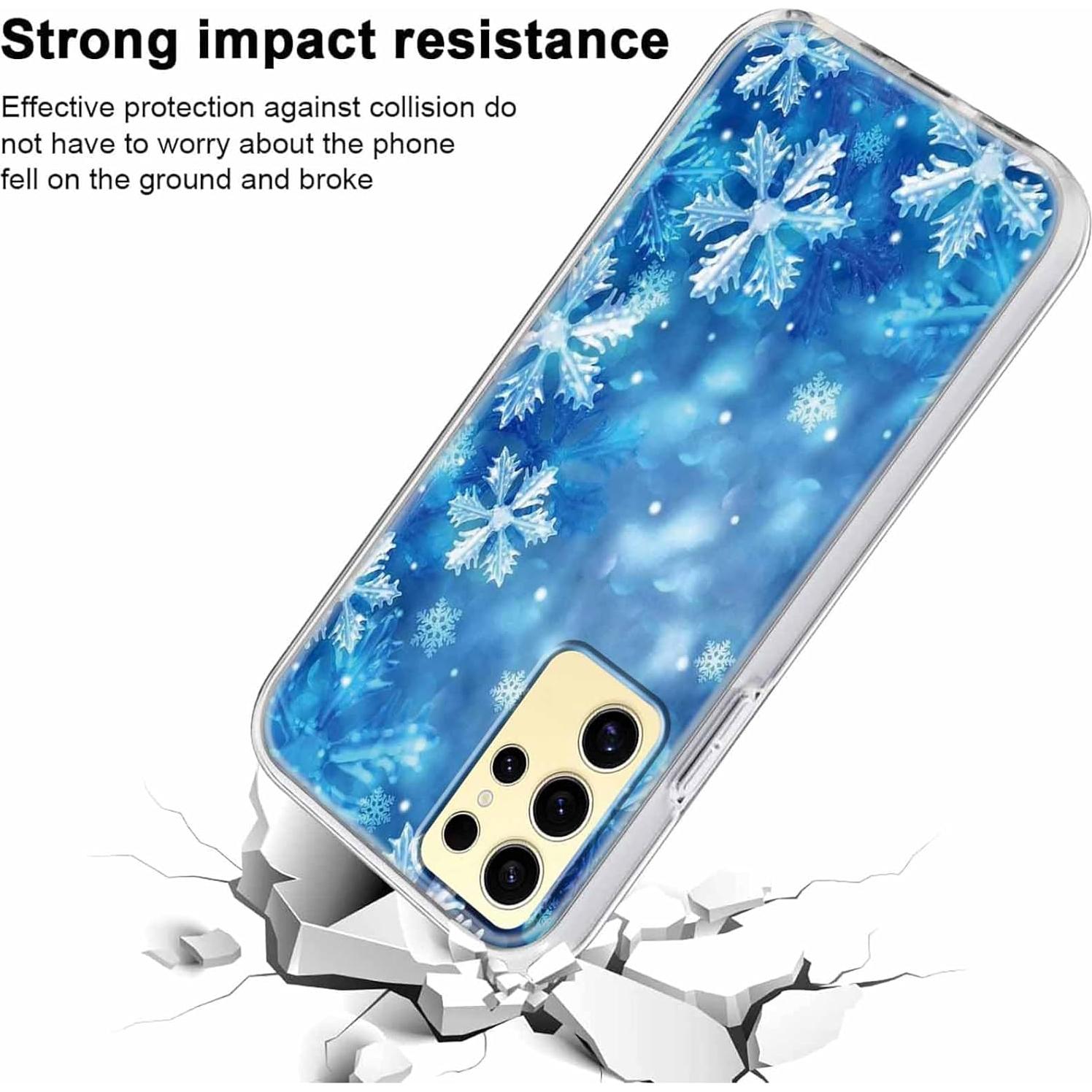 Funda Navideña Rosa Azul para Samsung Galaxy S24 Ultra 5G