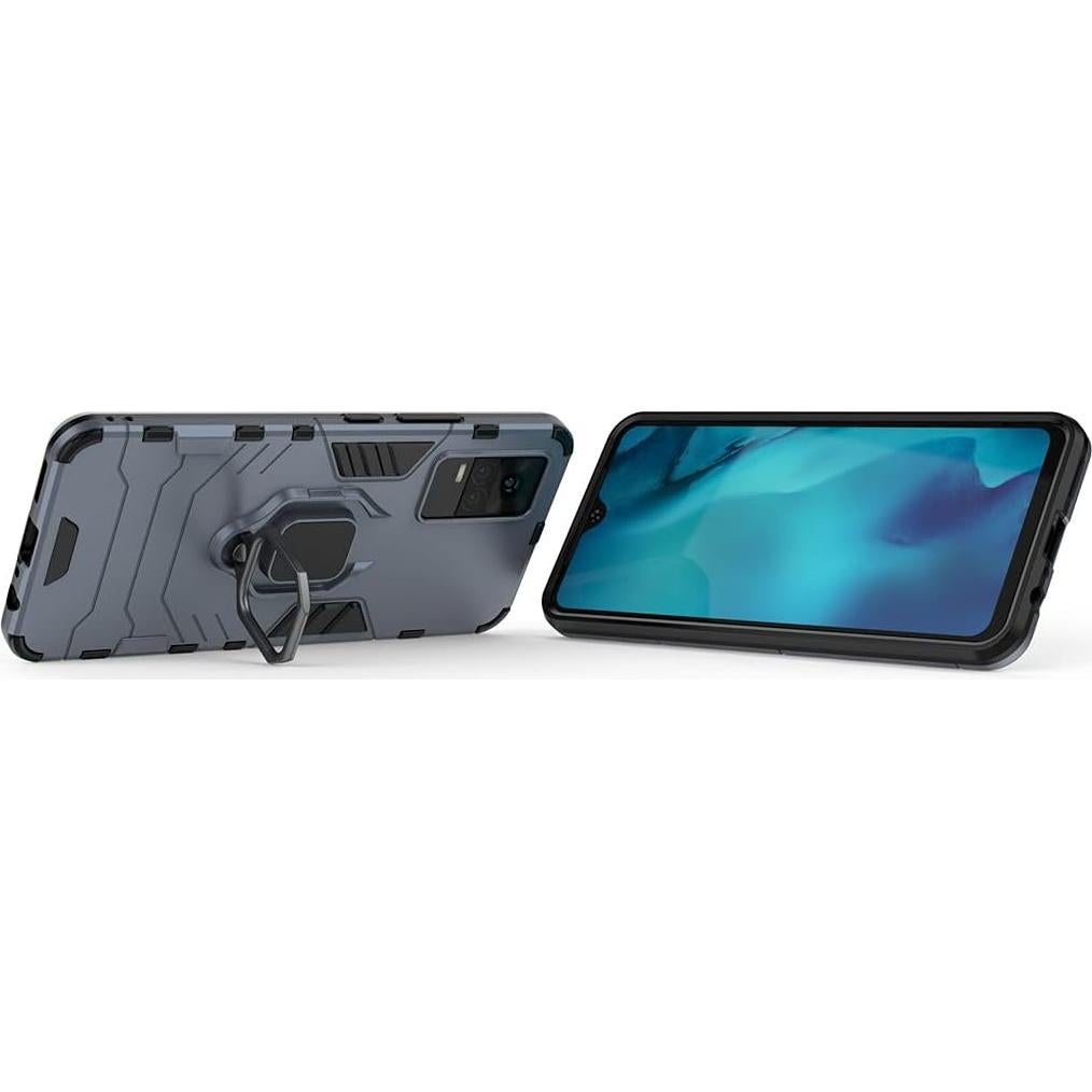 Funda Bumper Doble Capa MaiJin para VIVO Y73/Y21e Azul Marino