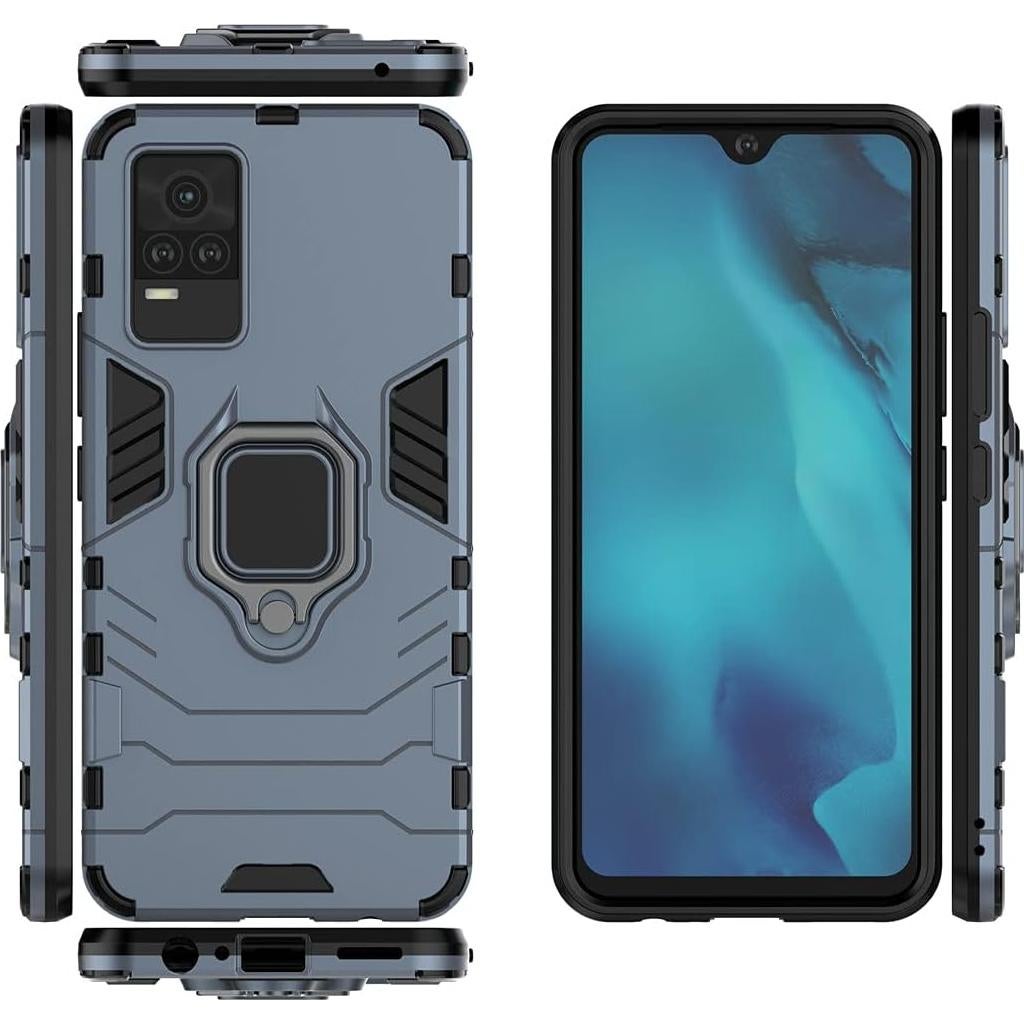 Funda Bumper Doble Capa MaiJin para VIVO Y73/Y21e Azul Marino