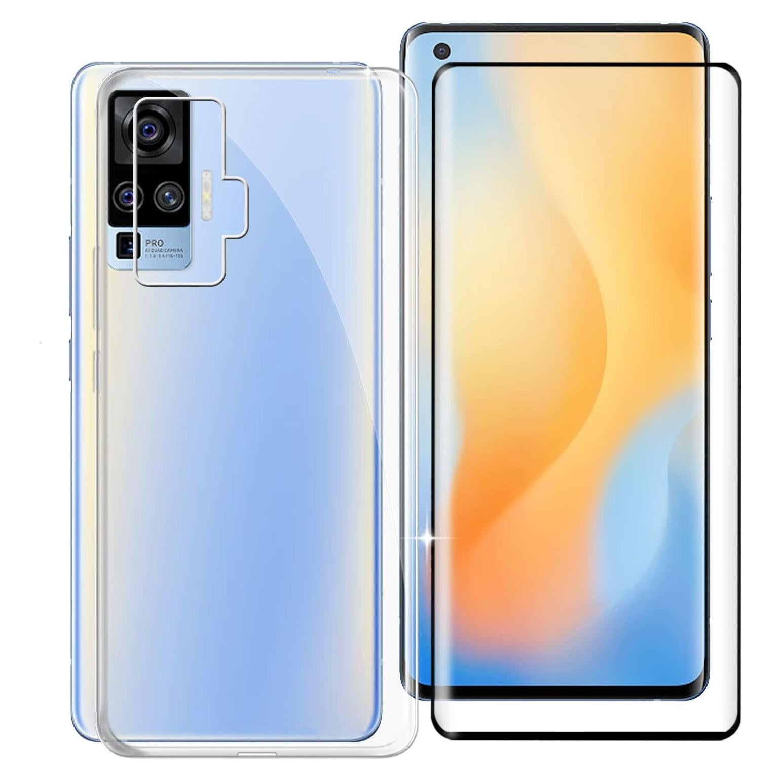 Funda TPU Transparente KJYF para Vivo X50 Pro + Protector