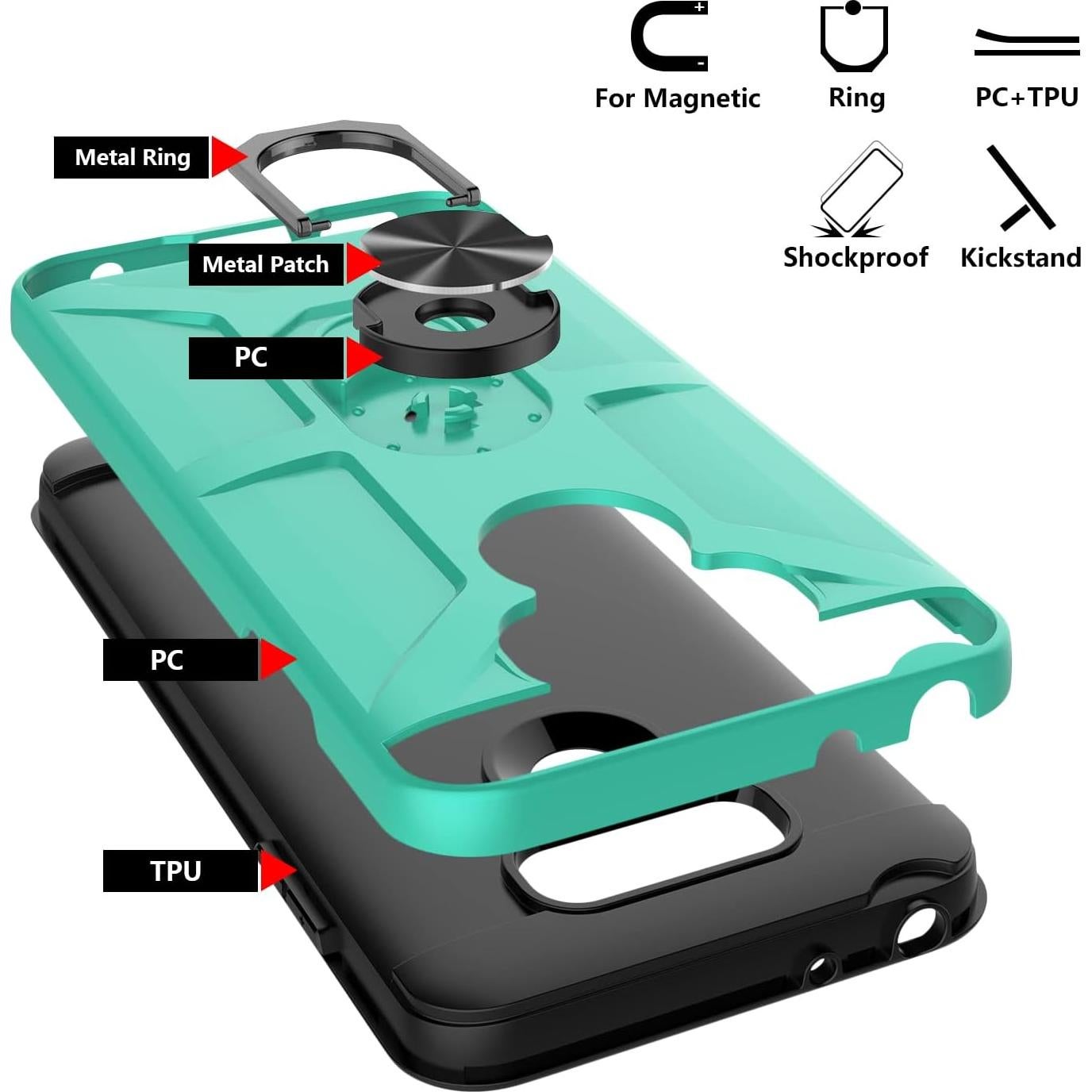 Funda para LG G6 Gamemi con 3 Protectores de Pantalla Templado