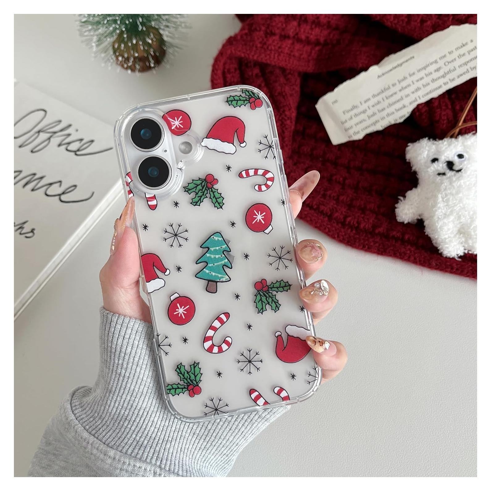 Funda Navideña Transparente RALEAVO para iPhone 16 6.1"