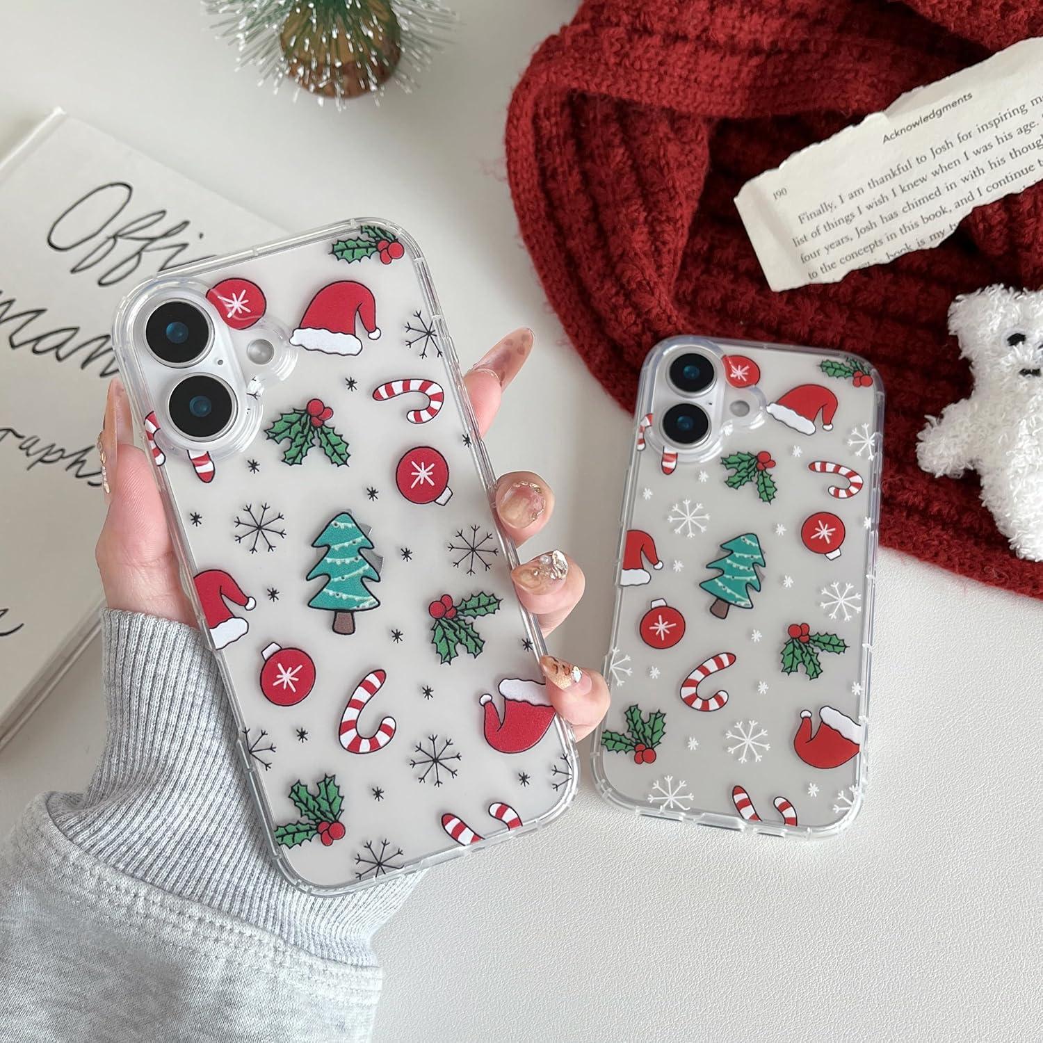 Funda Navideña Transparente RALEAVO para iPhone 16 6.1"