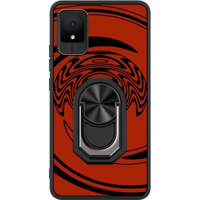 Funda delgada TCL K11 T432W con soporte anillo geométrico roja