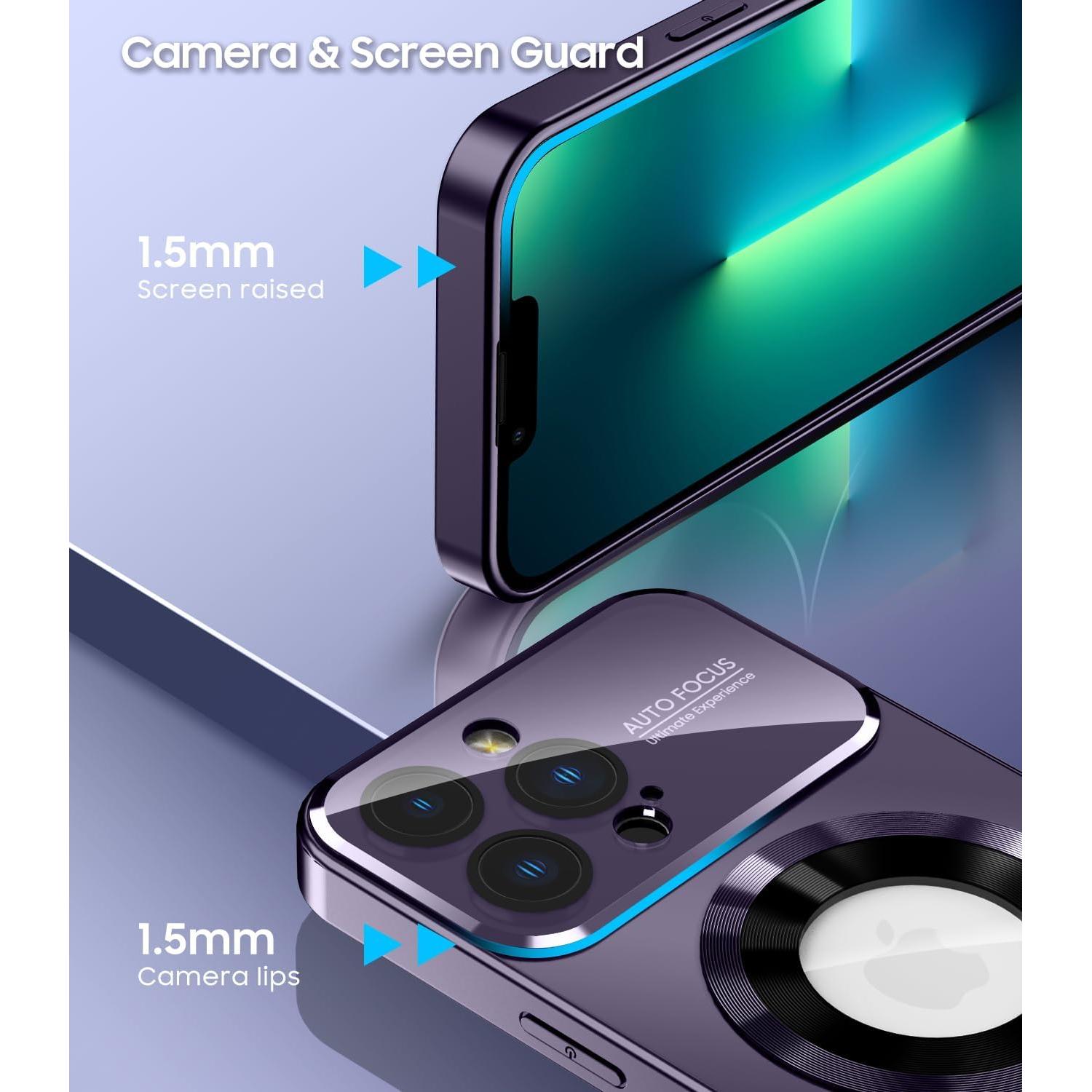 Funda Magnética MAKAVO para iPhone 13 Pro, Morado, a Prueba de Caídas