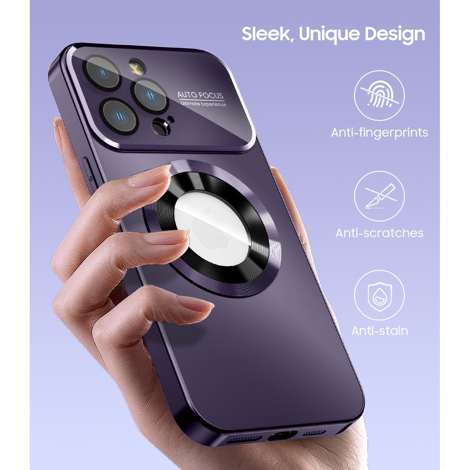 Funda Magnética MAKAVO para iPhone 13 Pro, Morado, a Prueba de Caídas