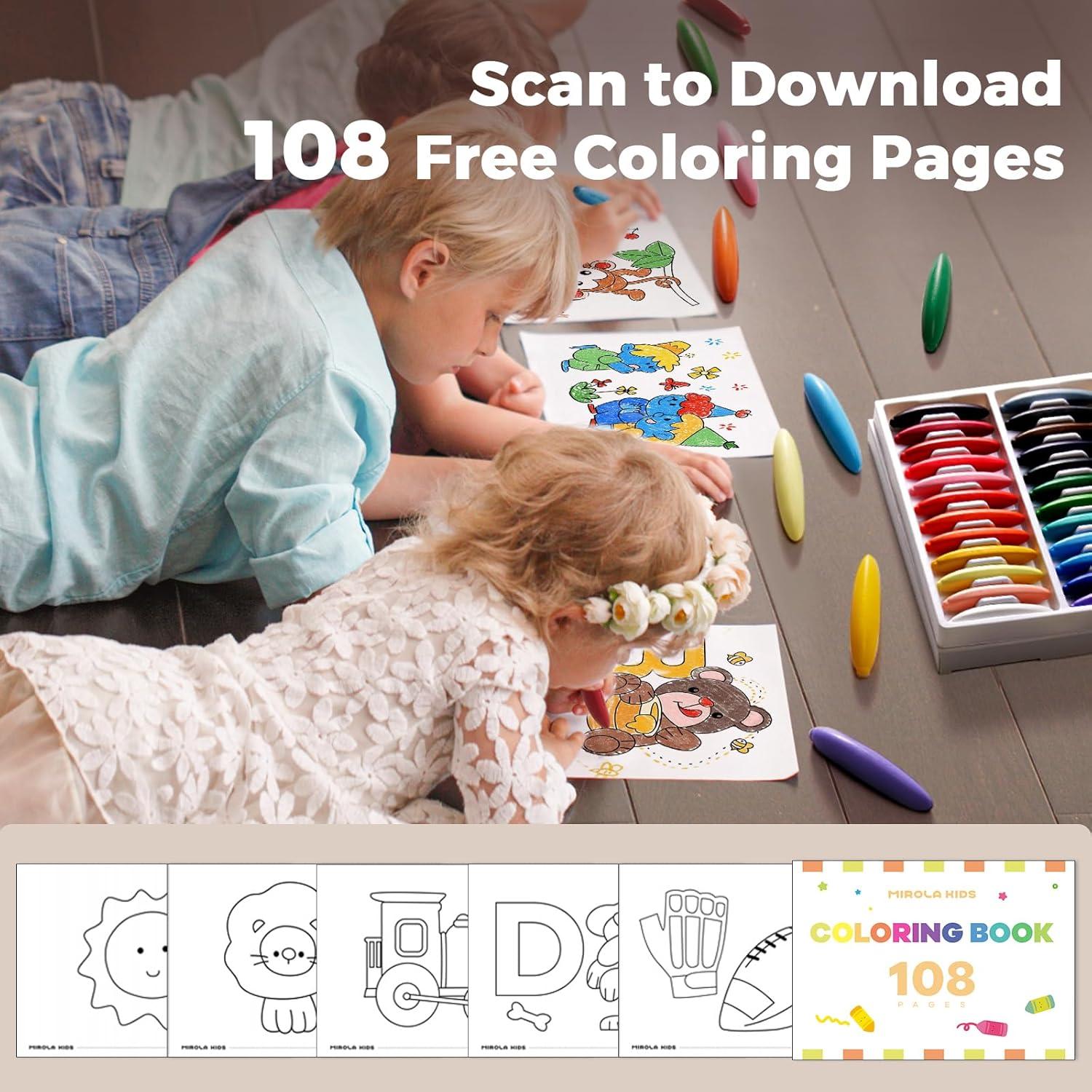 Crayones de Cera de Abeja MIROLA KIDS 12 Colores Lavables