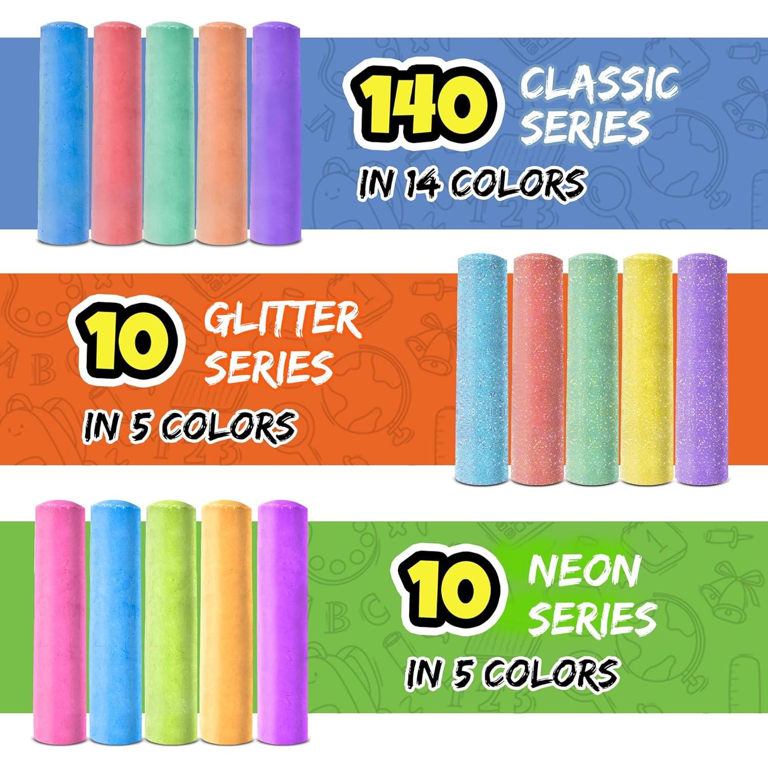 Set de 160 Tizas de Acera Fat Zebra - 14 Colores Vibrantes