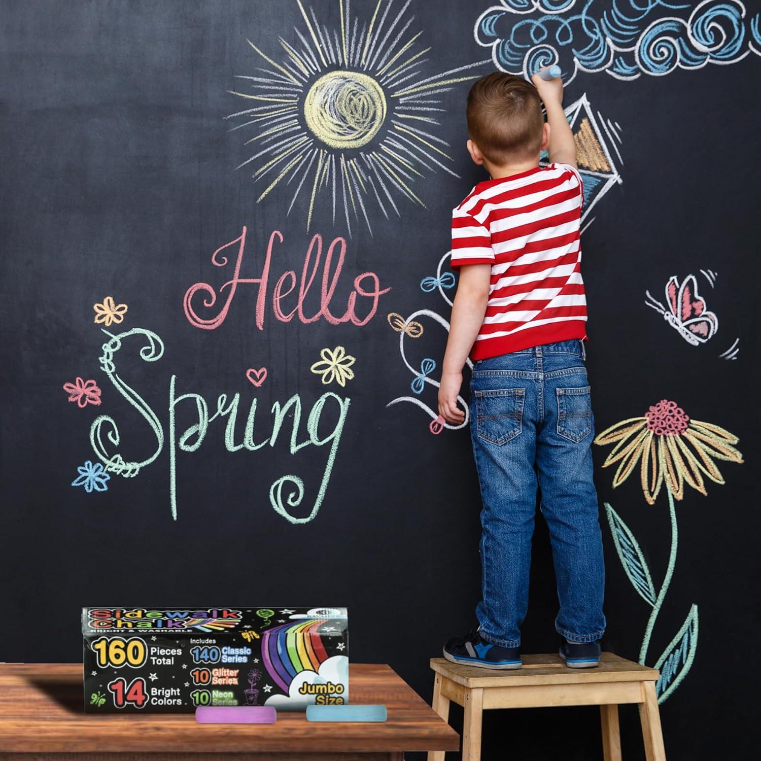 Set de 160 Tizas de Acera Fat Zebra - 14 Colores Vibrantes