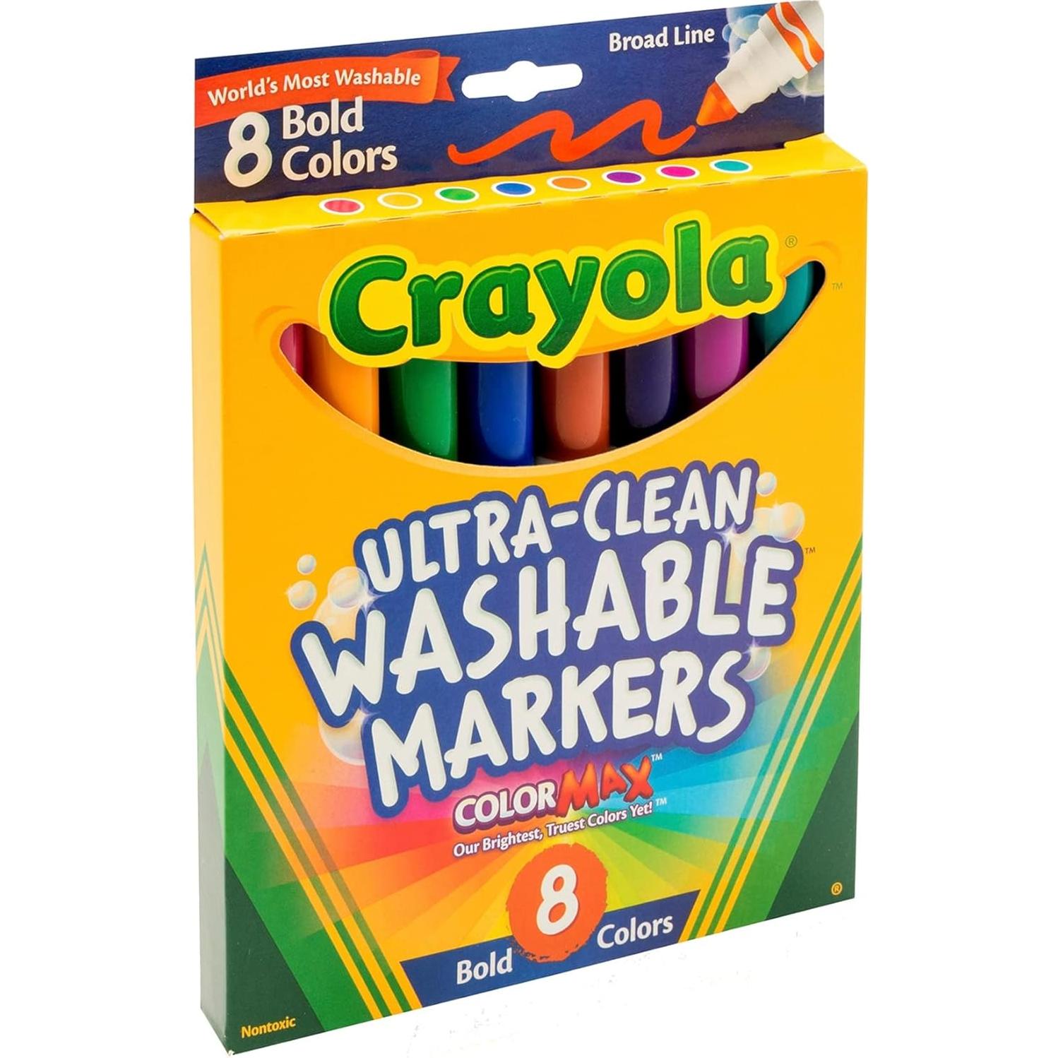 Marcadores Lavables Crayola 8 Colores Punta Ancha 110g