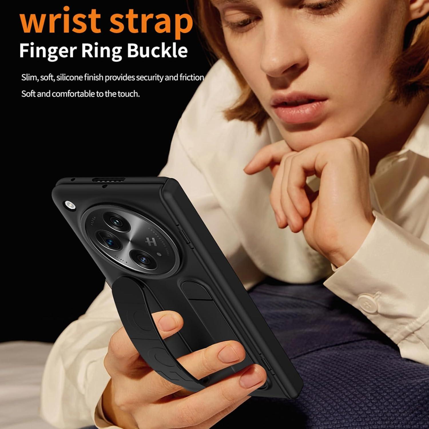 Funda para OnePlus Open YQODSZ con Correa y Stylus Negro