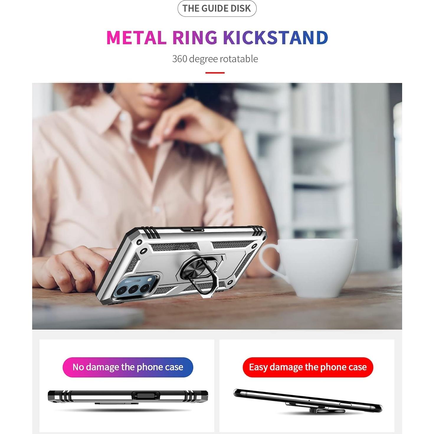 Funda de Grado Militar para Oneplus Nord N200 5G Plata