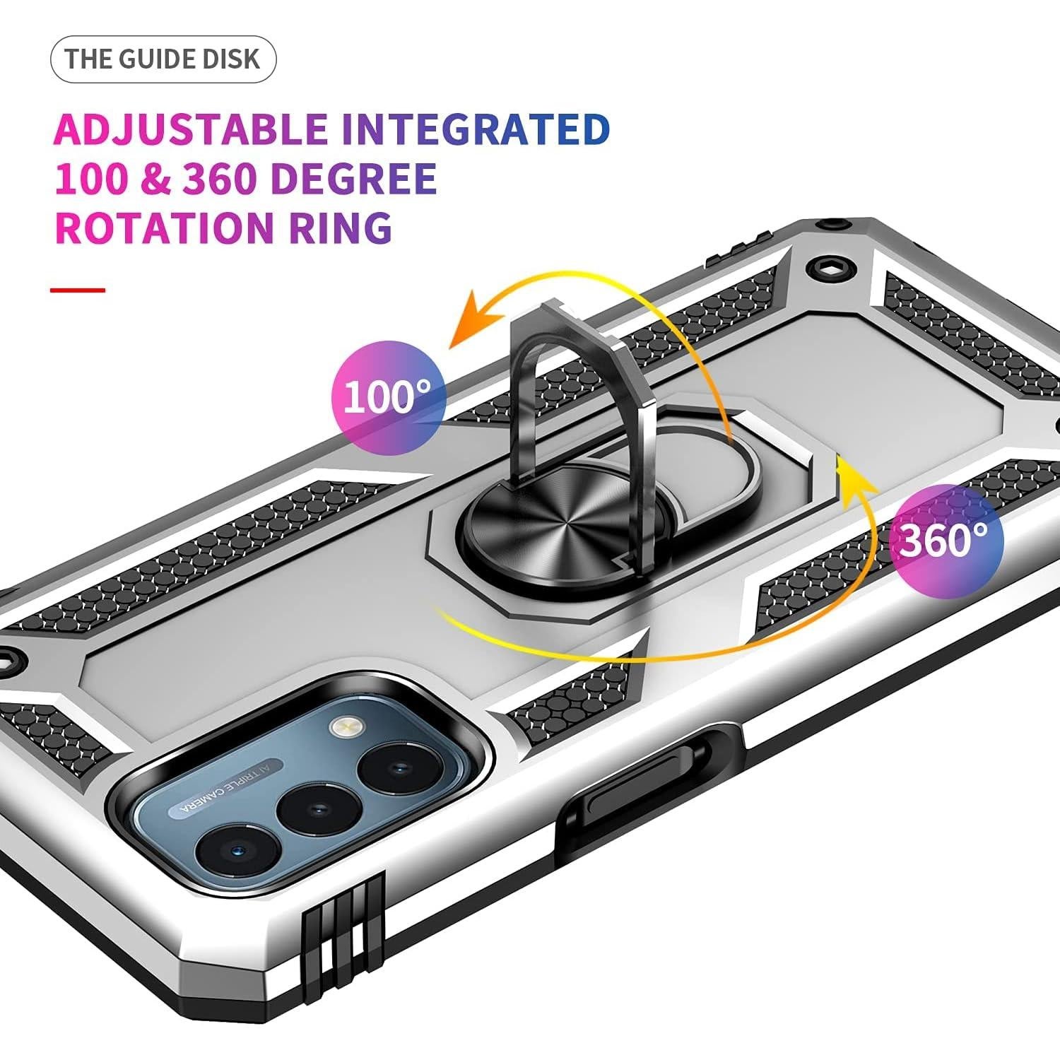 Funda de Grado Militar para Oneplus Nord N200 5G Plata