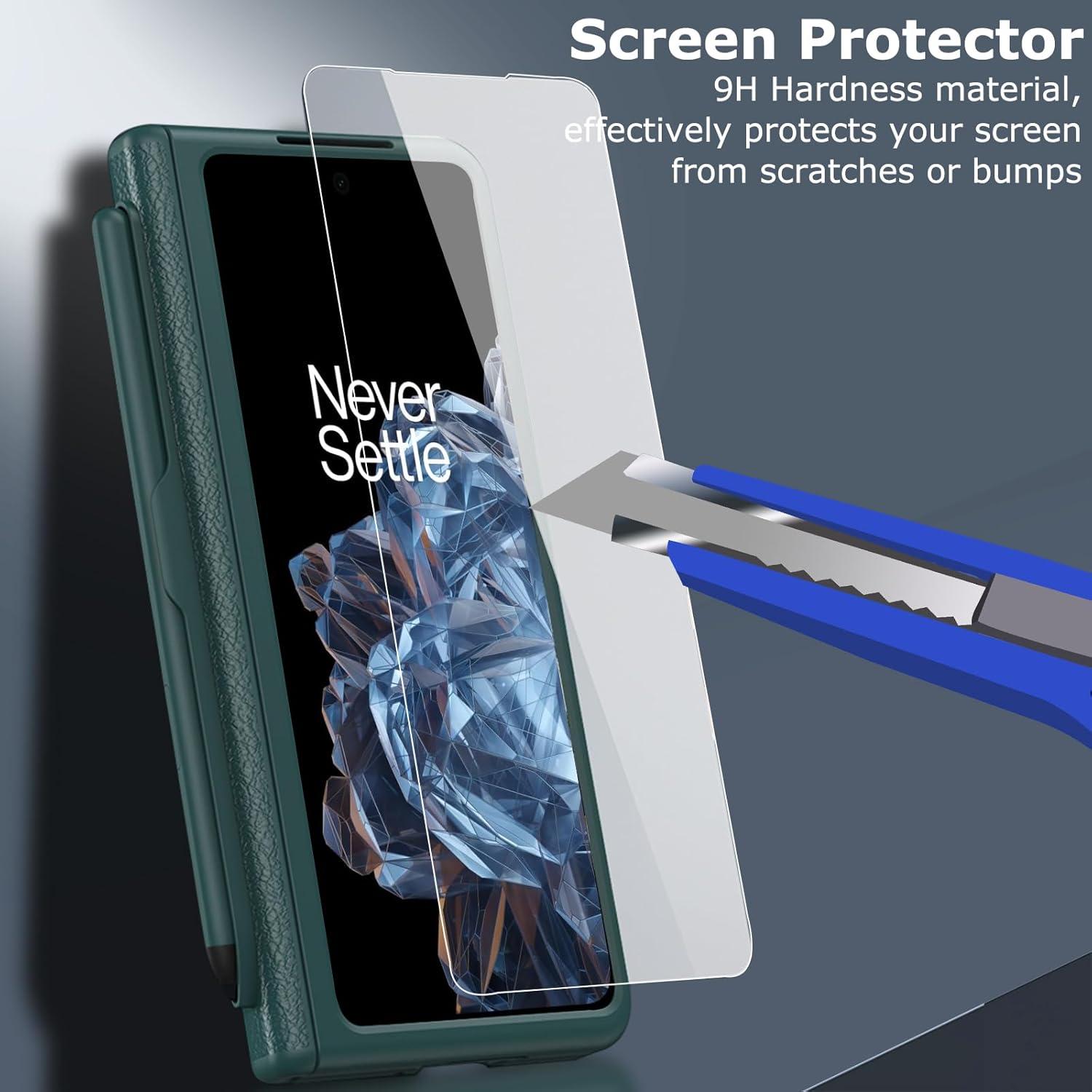 Funda de Lujo para OnePlus Open 2023 con Estilógrafo Azul