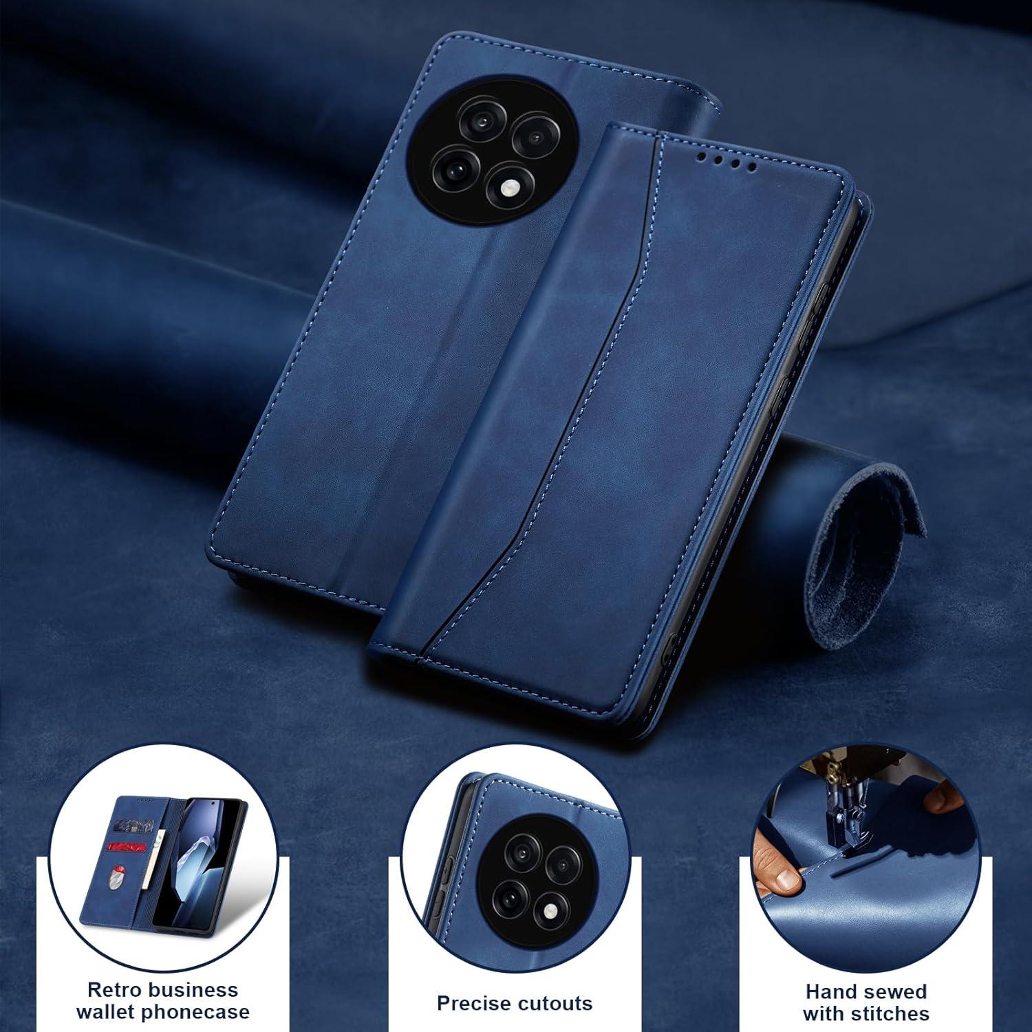 Funda folio magnética Jasonyu para OnePlus 13R, Azul