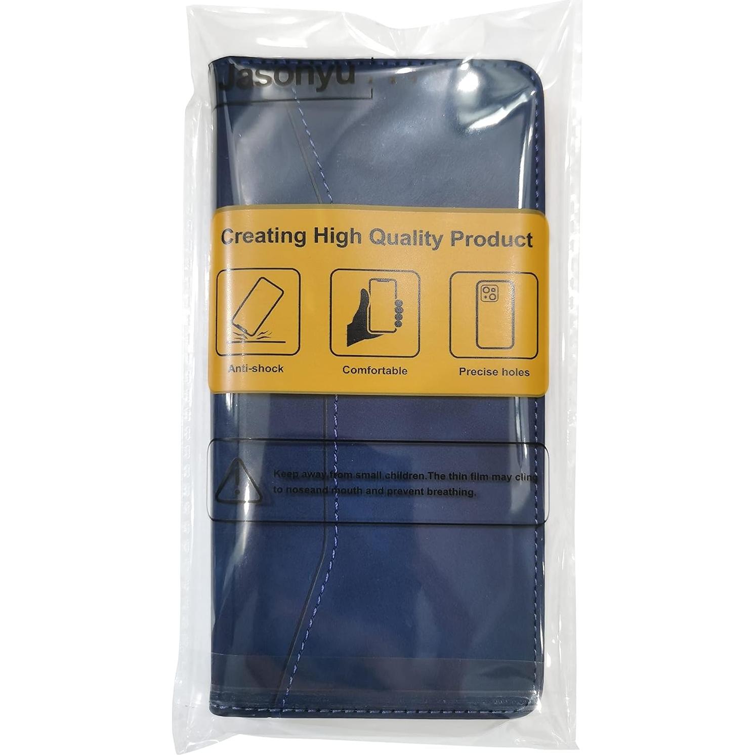 Funda folio magnética Jasonyu para OnePlus 13R, Azul