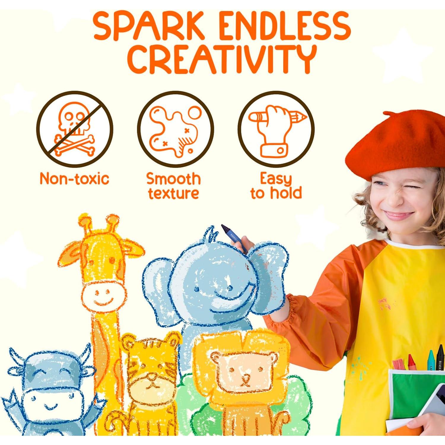 Crayones Jumbo TinyGeeks 18 Colores No Tóxicos Lavables