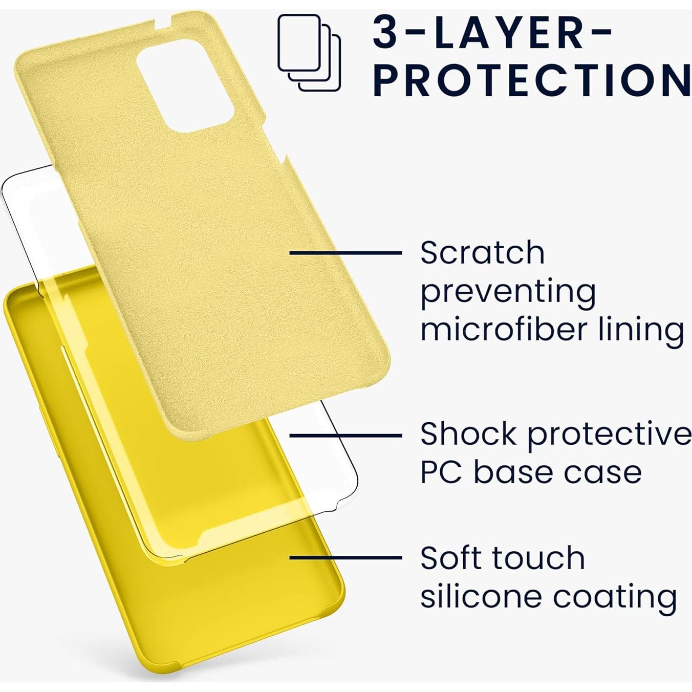 Funda de Silicona TPU KW-Mobile para OnePlus Nord N200 5G Amarillo