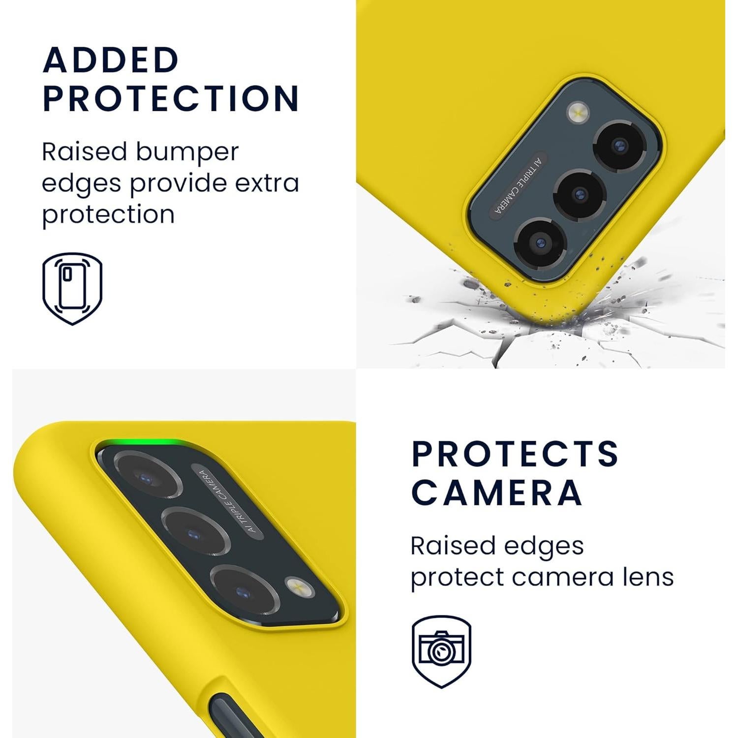 Funda de Silicona TPU KW-Mobile para OnePlus Nord N200 5G Amarillo