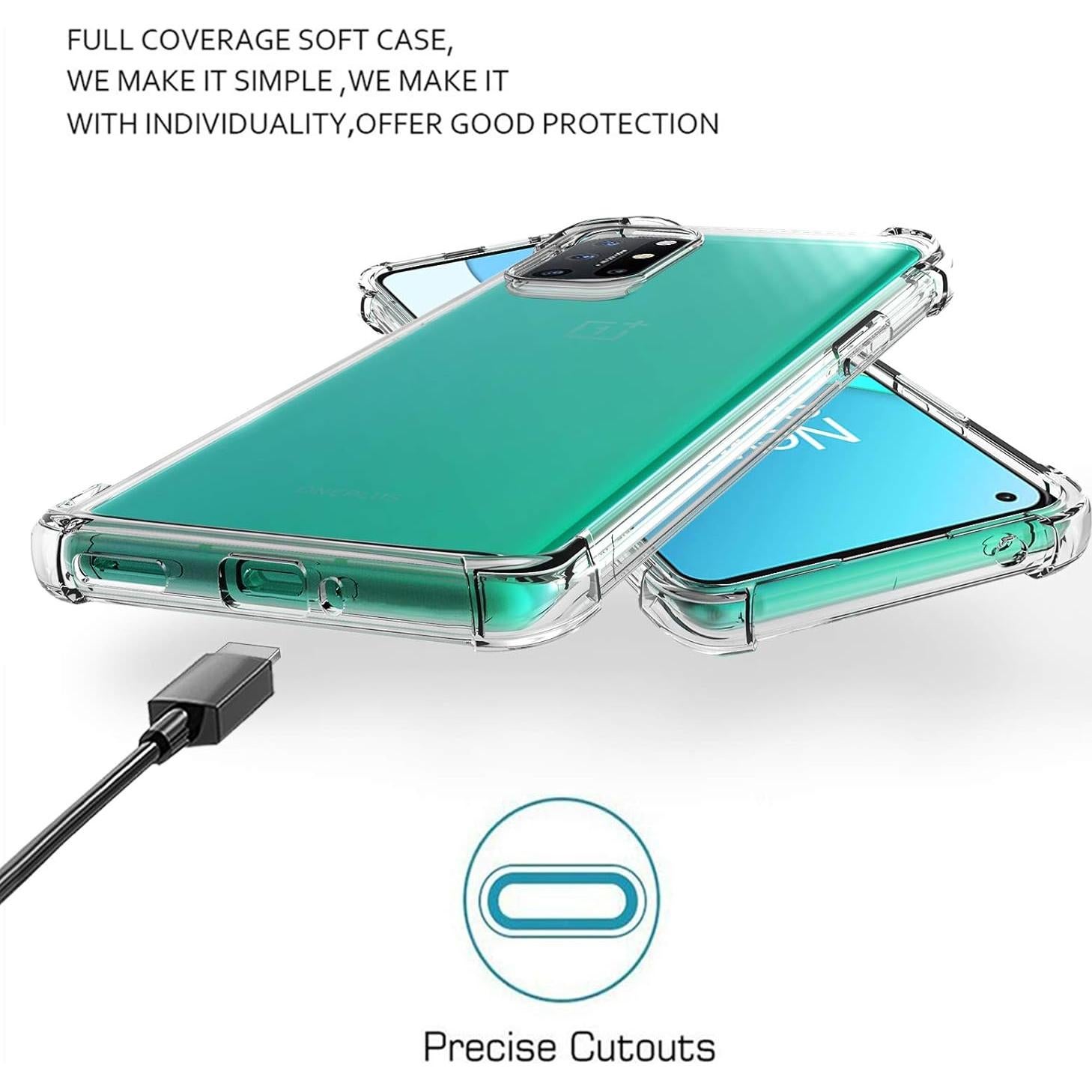 Funda Transparente Osophter para OnePlus 8T y 9R - TPU Absorción de Choques