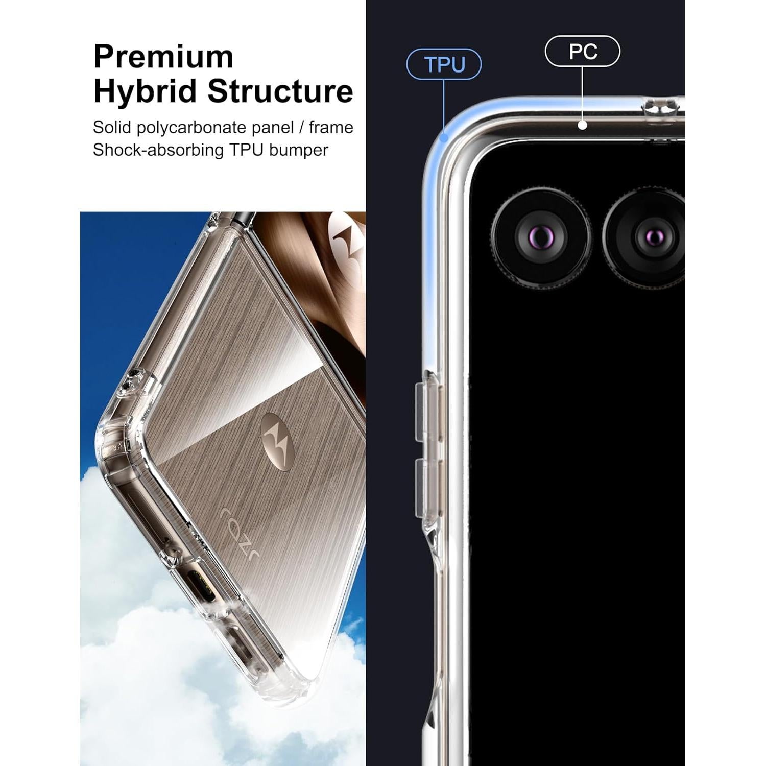 Funda Dura Transparente para Motorola Razr Ultra 2025 - TPU