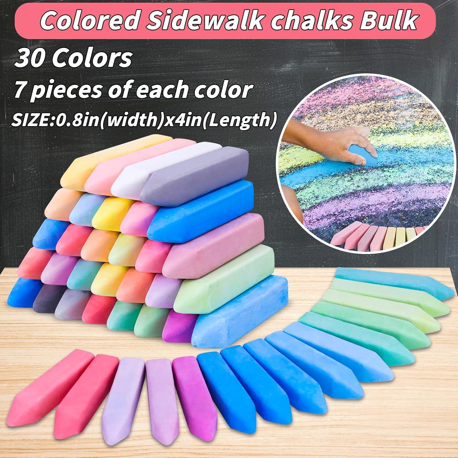 210 Tizas de Acera UZLU Jumbo Multicolor Lavables