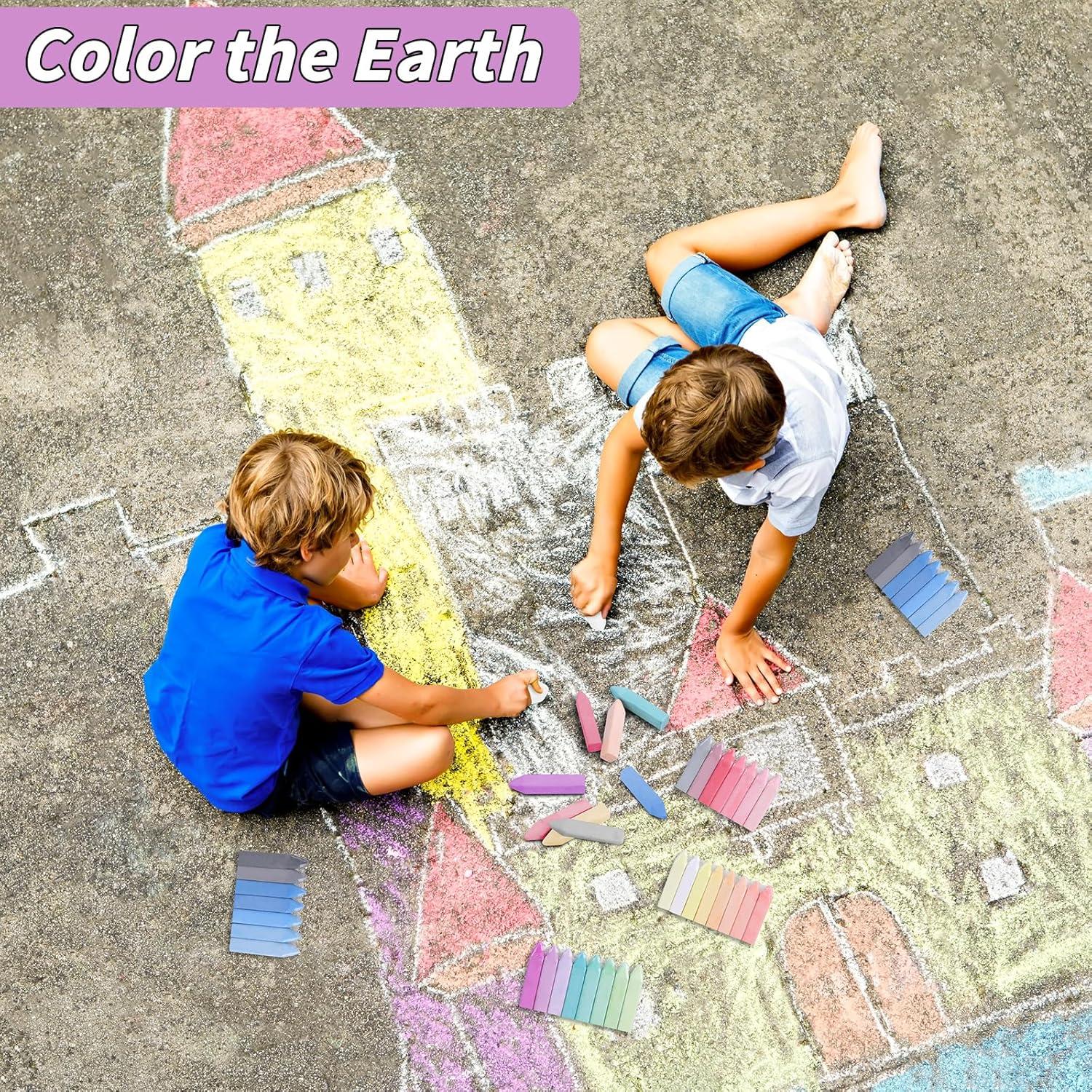 210 Tizas de Acera UZLU Jumbo Multicolor Lavables