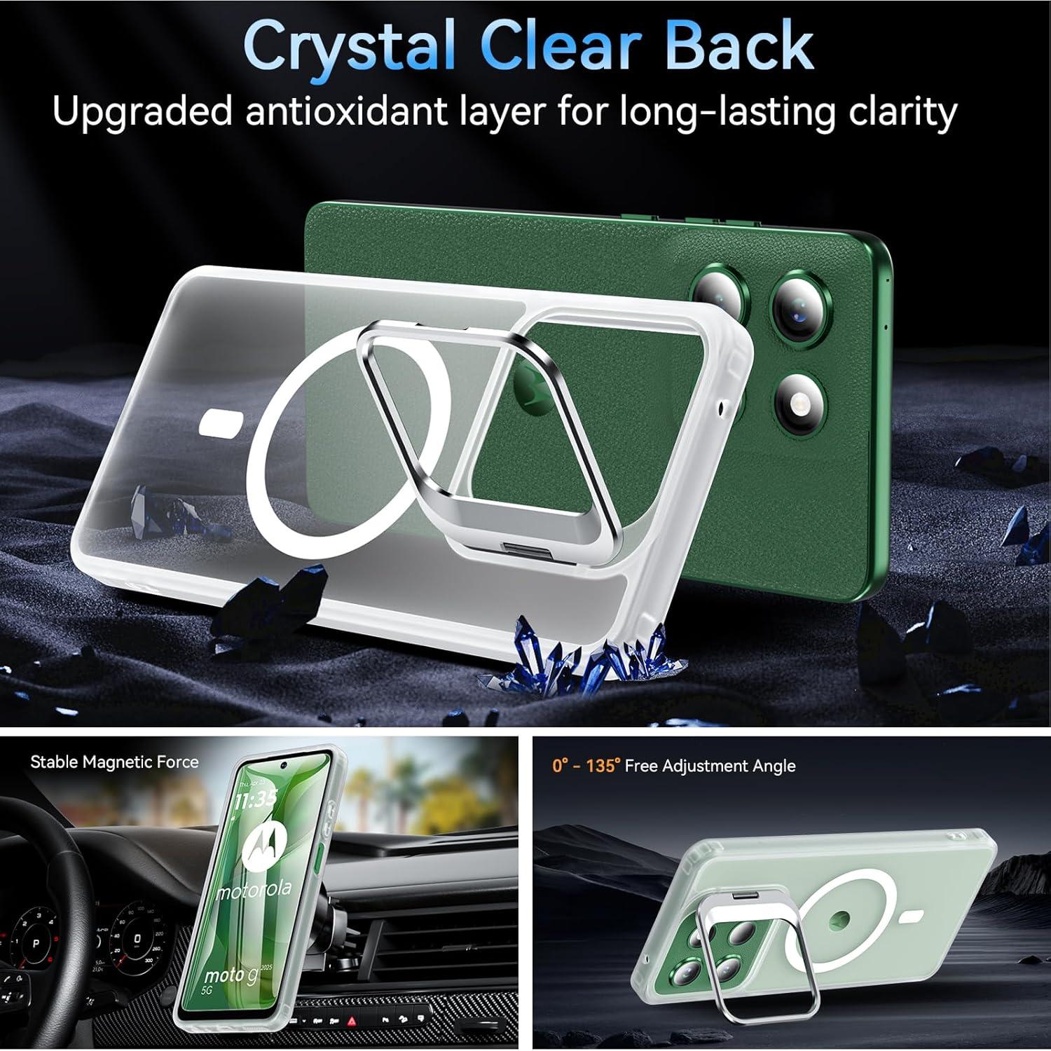 Funda OWKEY para Moto G 2025 Magnética Antihuellas Transparente