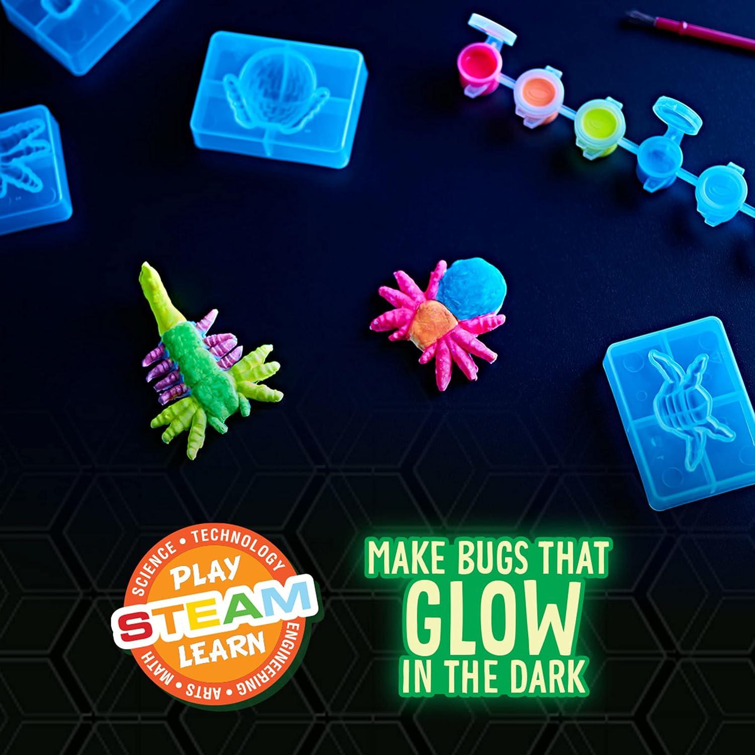 Glow in The Dark Critter Creator, Clay Bug Toy Kit for Kids, Fake Bug Molds, Includes Crayola Clay & Paint, Gift for Kids, Ages 7+
