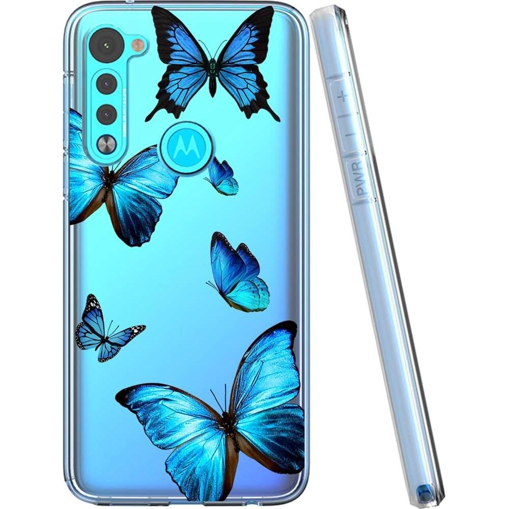 Funda Protectora TPU Motorola Moto G Stylus 2020 Mariposa Clara