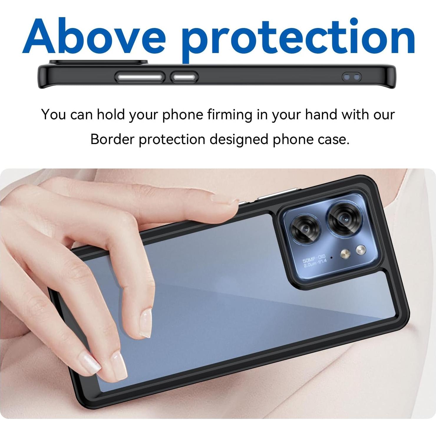 Funda de Cristal para Motorola Edge 2023 - TPU Delgado y PC Duro