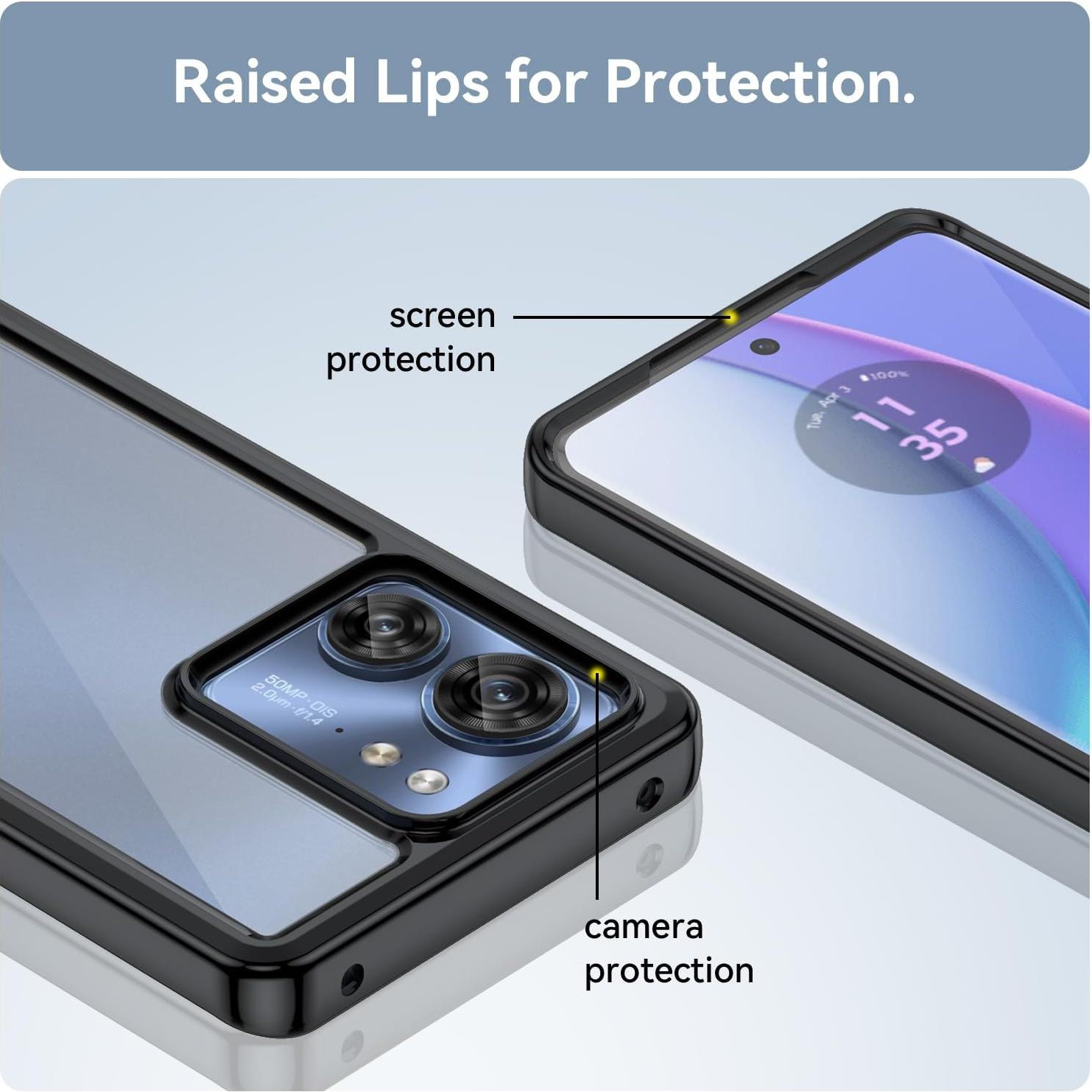 Funda de Cristal para Motorola Edge 2023 - TPU Delgado y PC Duro