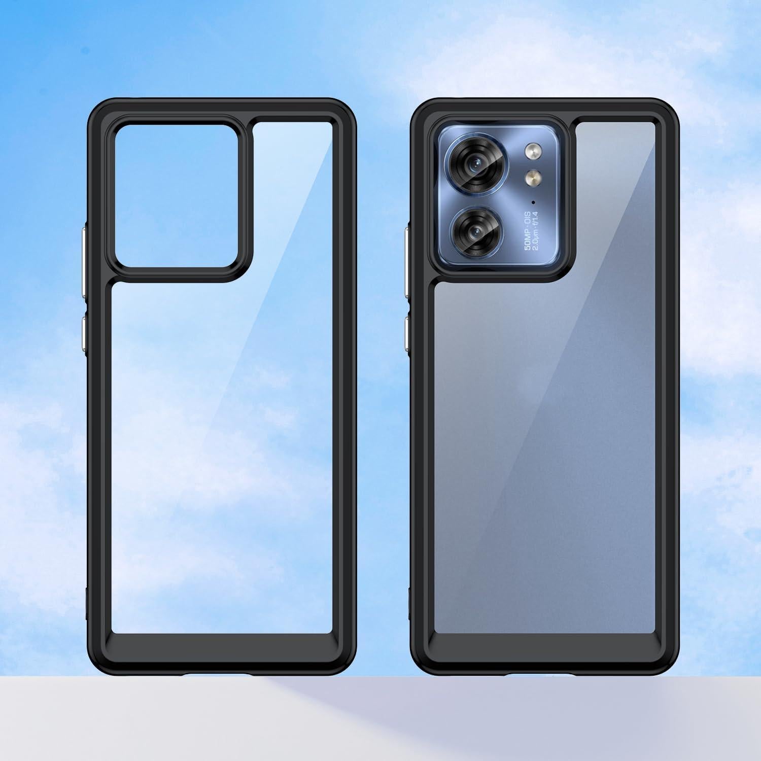 Funda de Cristal para Motorola Edge 2023 - TPU Delgado y PC Duro