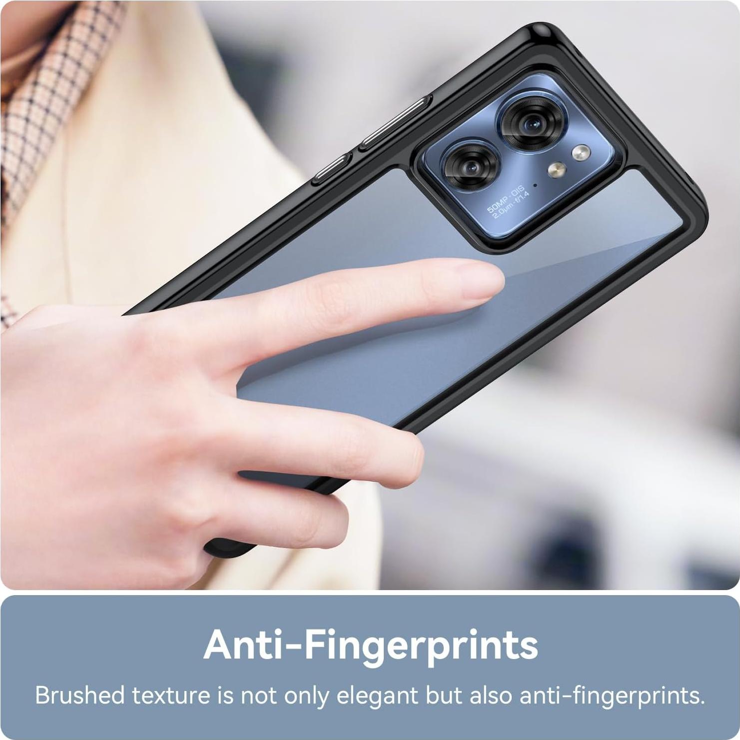 Funda de Cristal para Motorola Edge 2023 - TPU Delgado y PC Duro