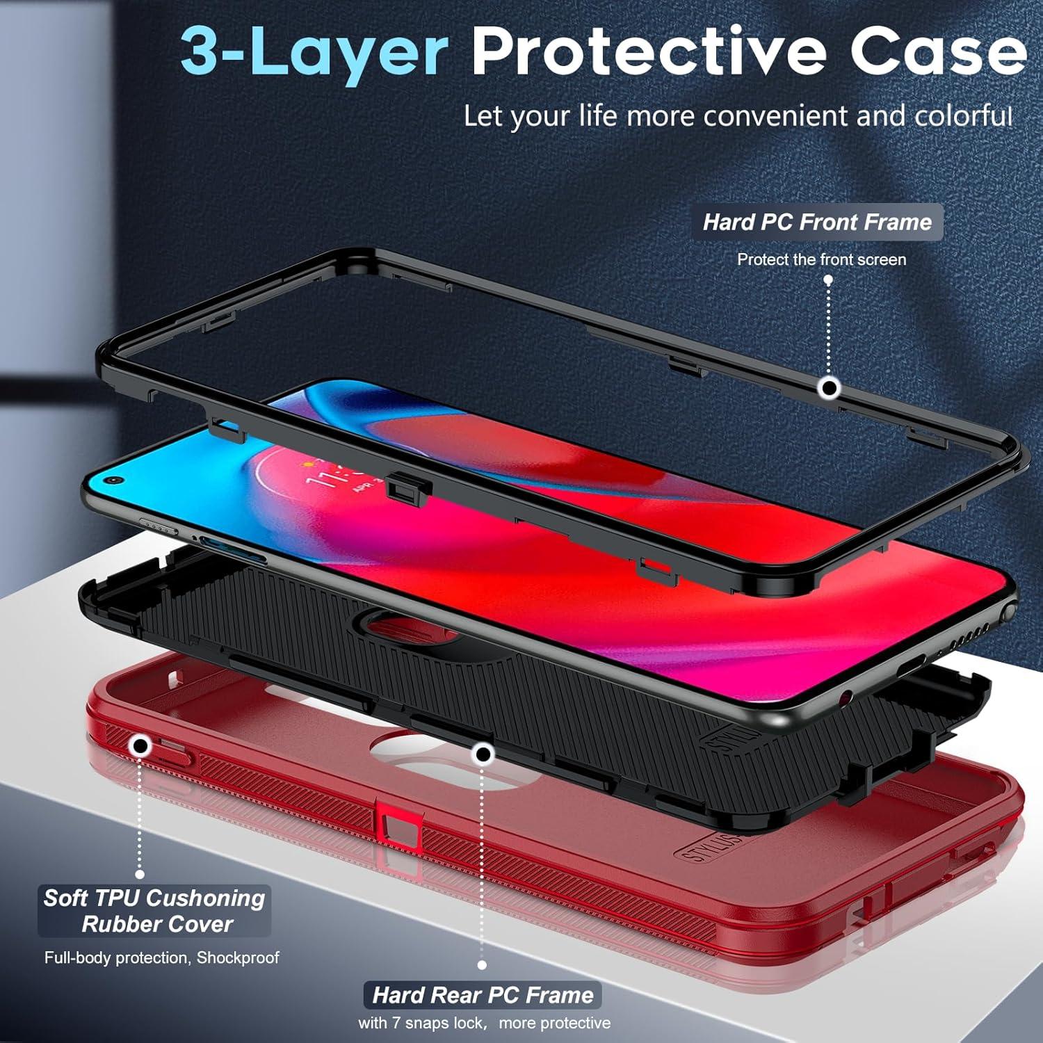 Funda LeYi para Moto G Stylus 5G 2021 + 2 Protectores Vidrio