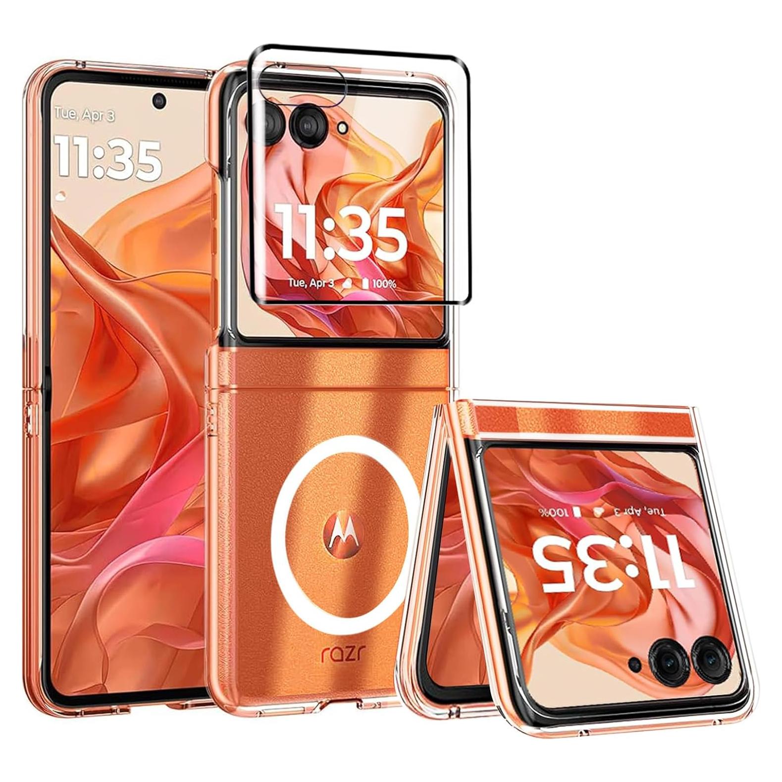 Funda Magnética para Motorola Razr 2024 con Protector de Pantalla