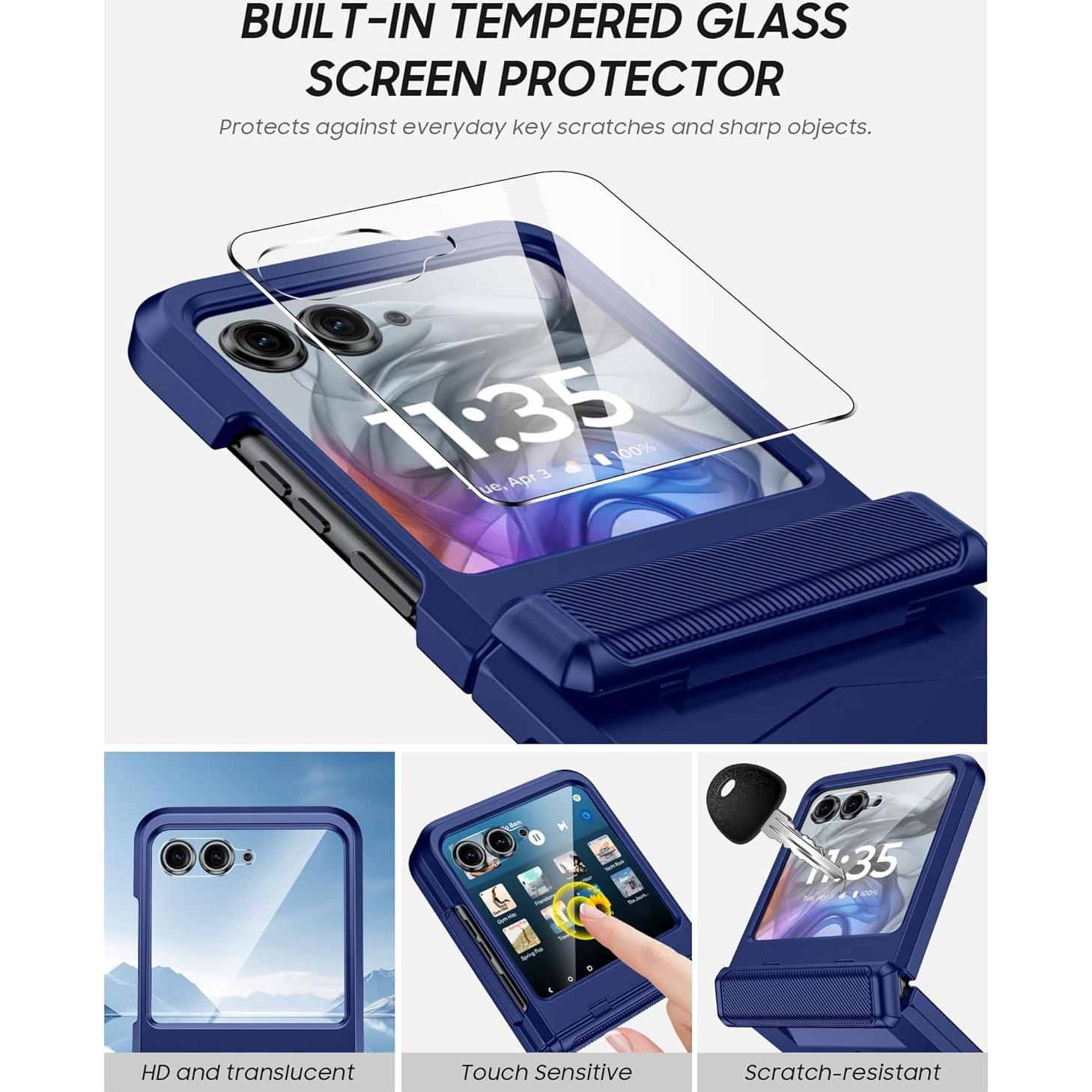 Funda Vizvera para Motorola Razr 2025 con Protector de Pantalla