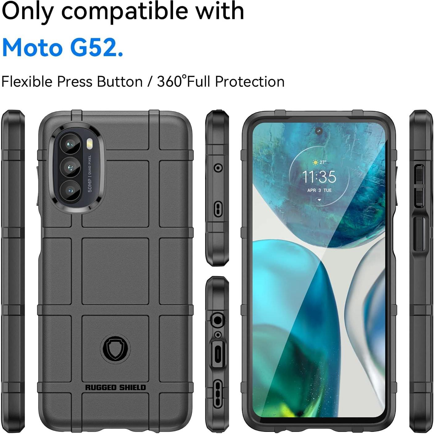 Funda Slim Rugged Shield para Moto G52/G82/G71S - Negro