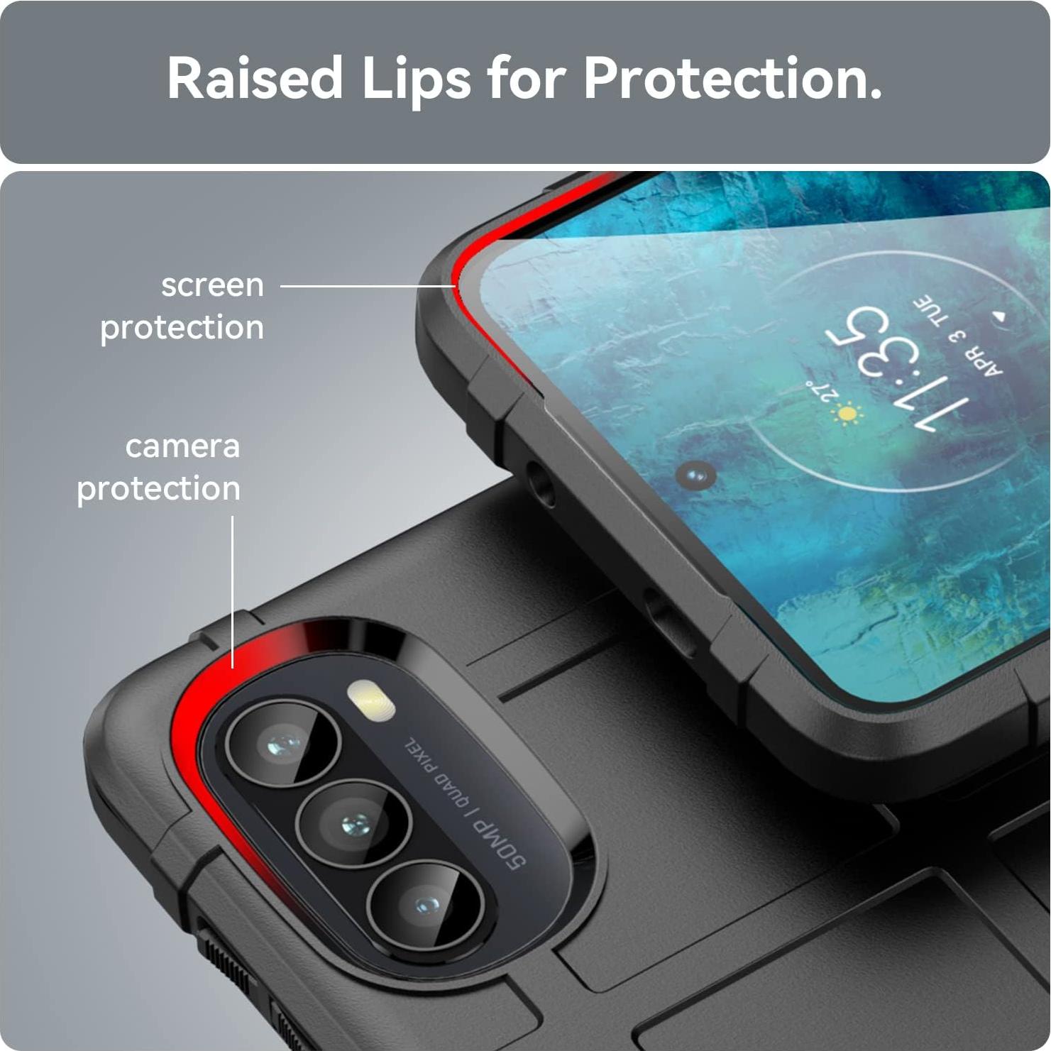 Funda Slim Rugged Shield para Moto G52/G82/G71S - Negro