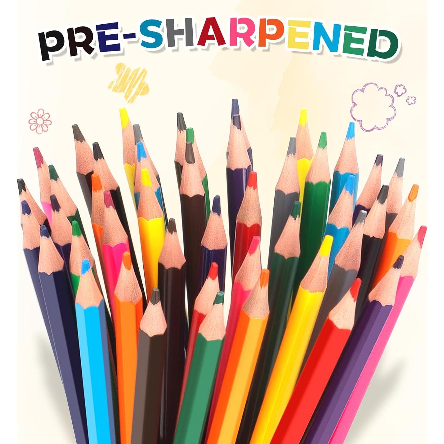 Set de 288 Lápices de Colores YEGEER Multicolor Pre-afilados