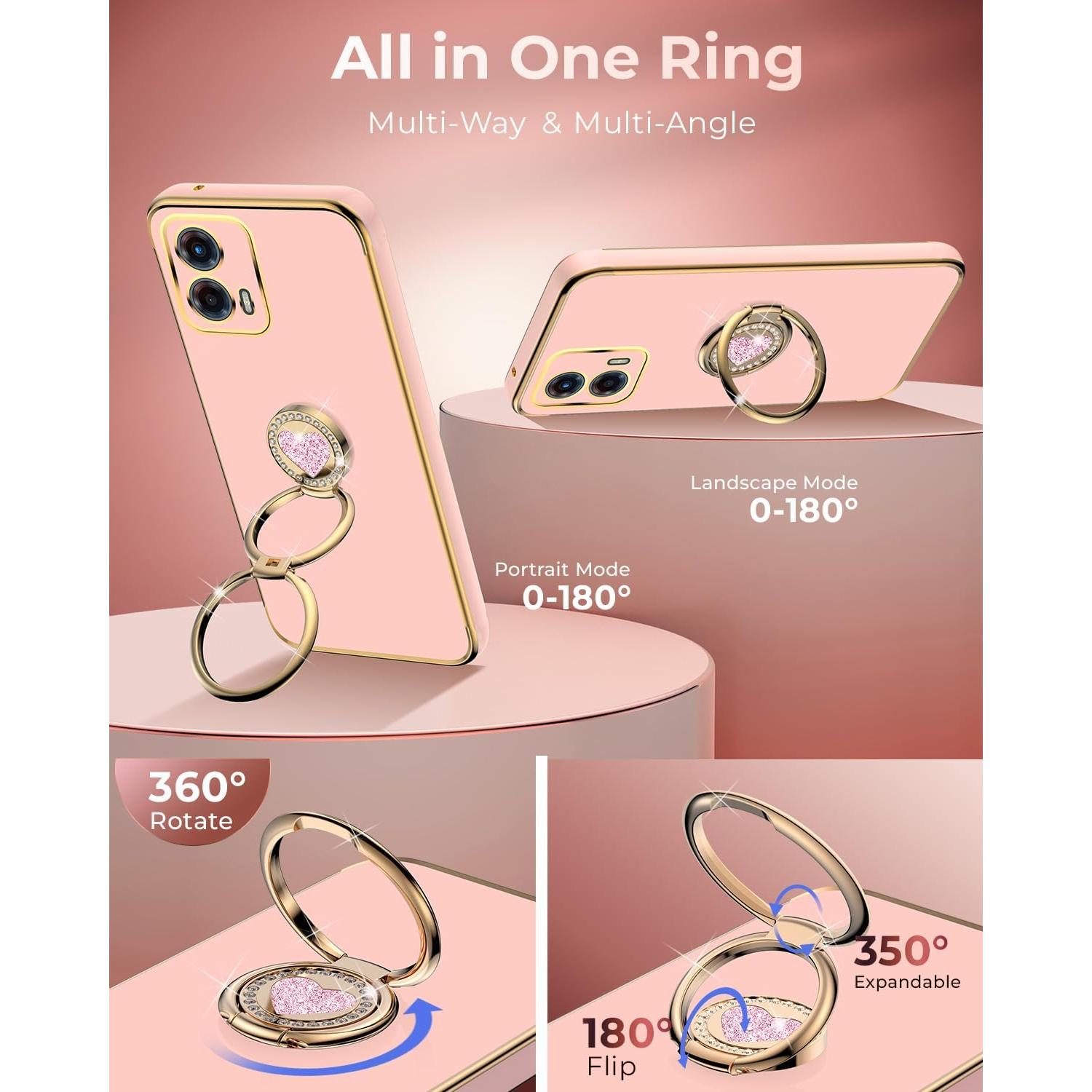 Funda Protectora Rosa para Motorola Moto G 5G 2023 con Soporte