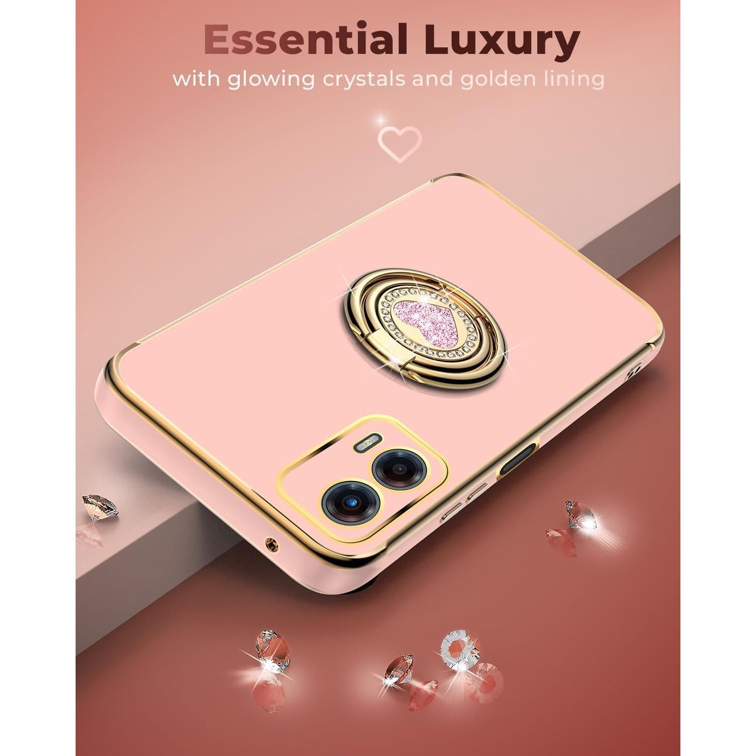 Funda Protectora Rosa para Motorola Moto G 5G 2023 con Soporte