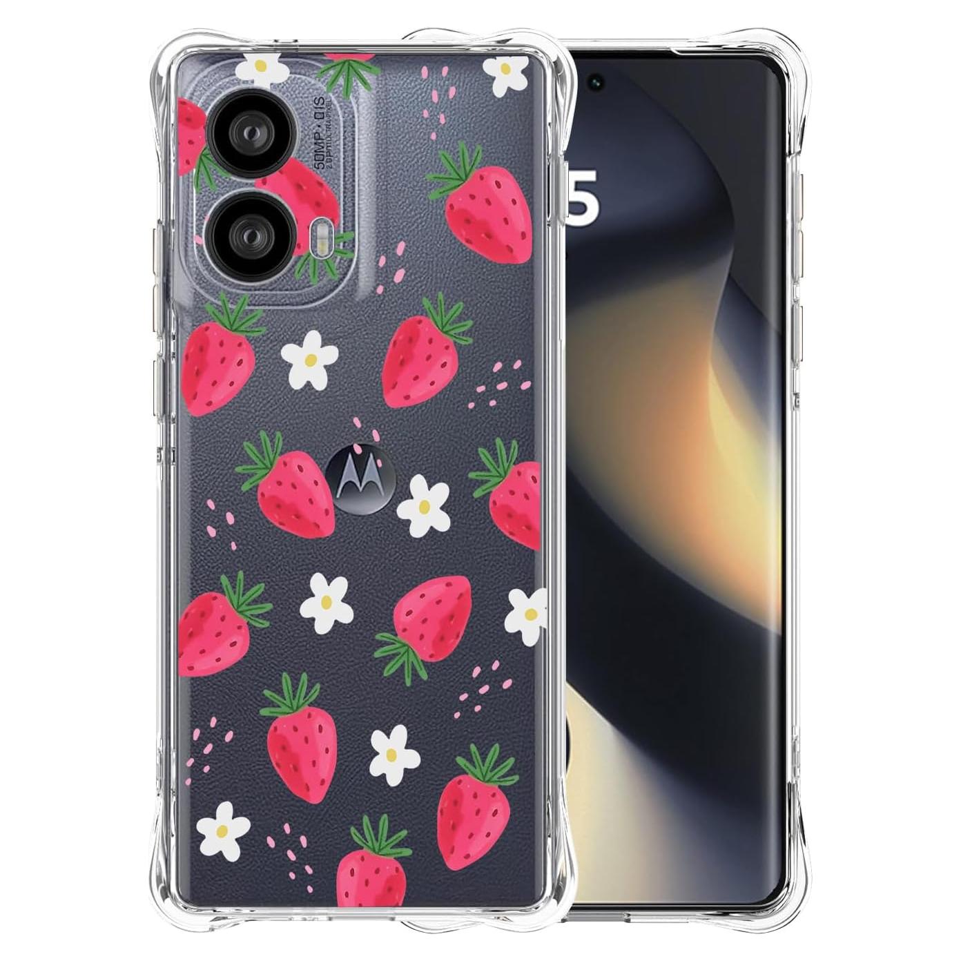 Funda Protectora TPU CameCosy para Motorola Edge 5G 2024 - Diseño Fresa