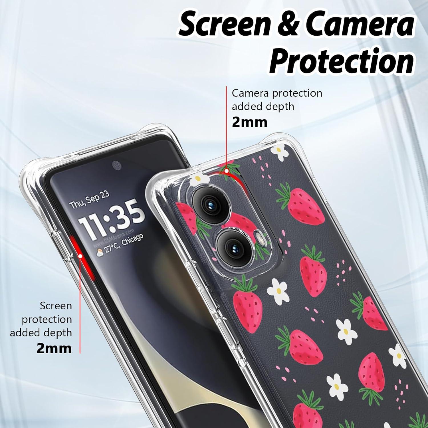 Funda Protectora TPU CameCosy para Motorola Edge 5G 2024 - Diseño Fresa