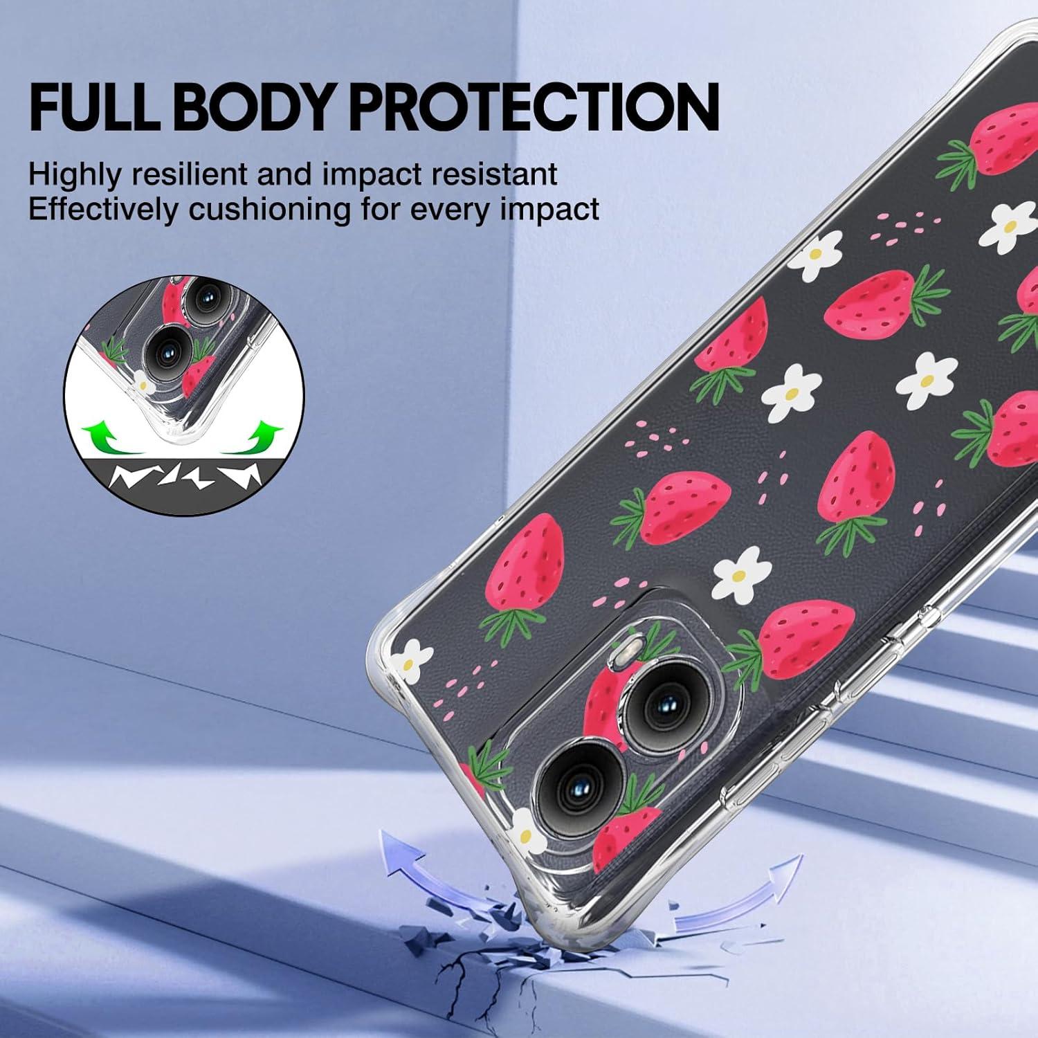 Funda Protectora TPU CameCosy para Motorola Edge 5G 2024 - Diseño Fresa