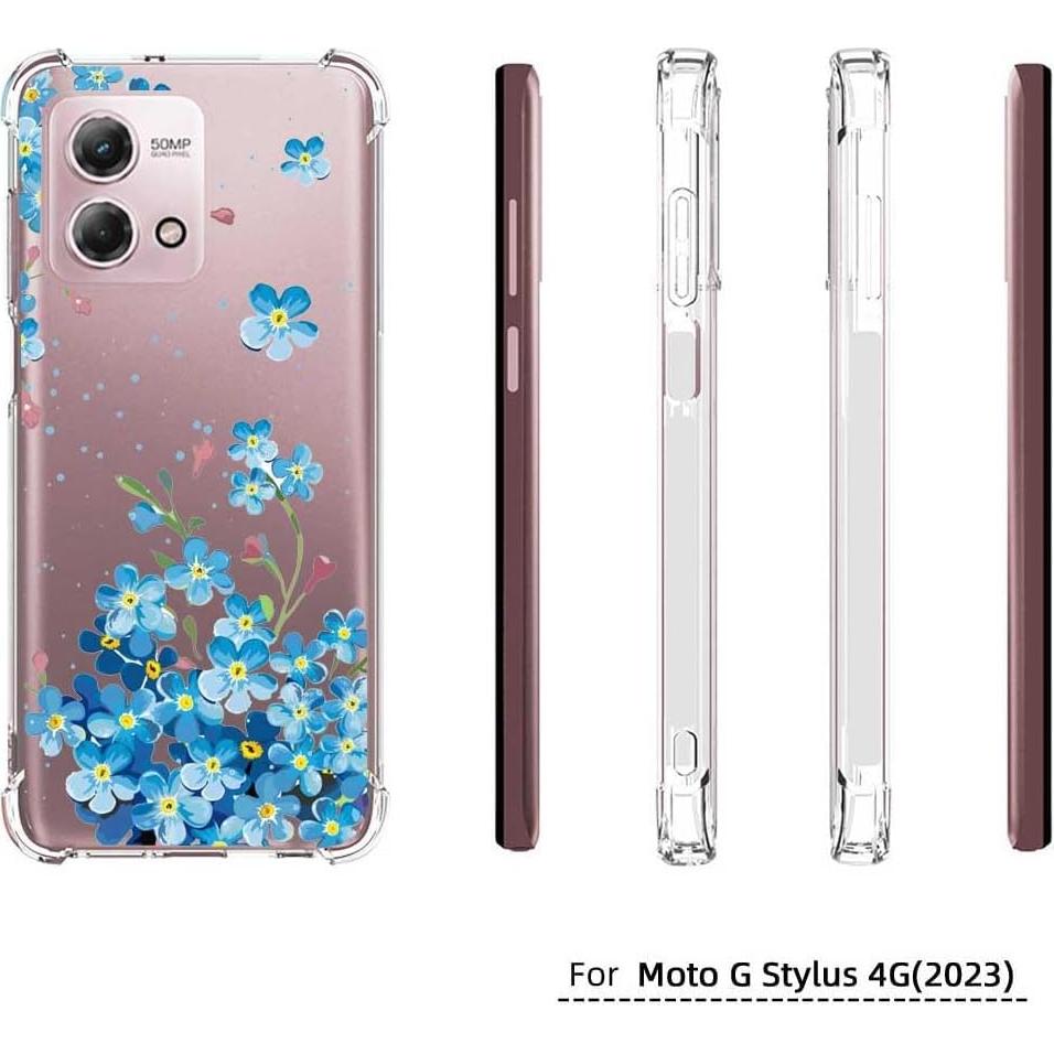 Funda TPU para Motorola Moto G Stylus 4G 2023 Floral Azul
