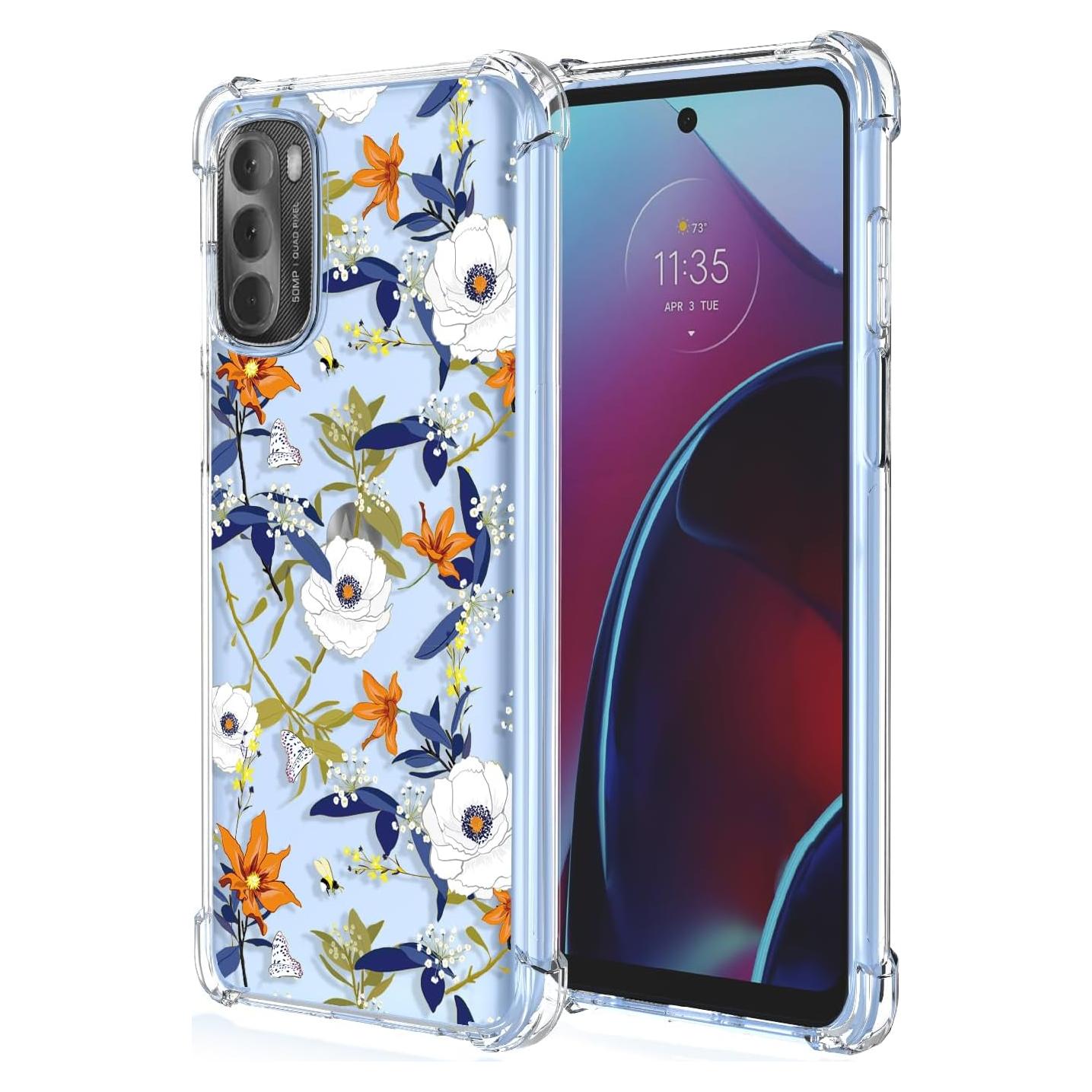 Funda TPU Transparente Floral para Moto G Stylus 5G 2022