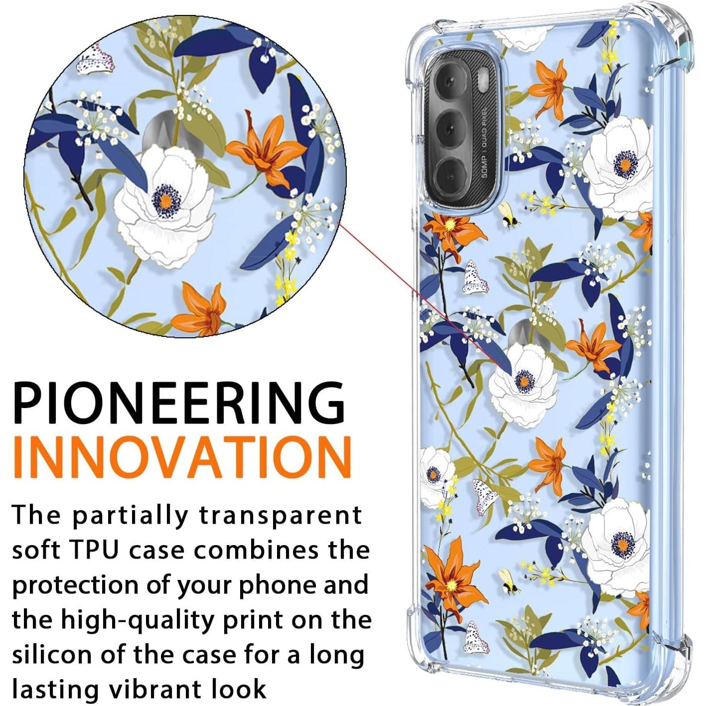 Funda TPU Transparente Floral para Moto G Stylus 5G 2022
